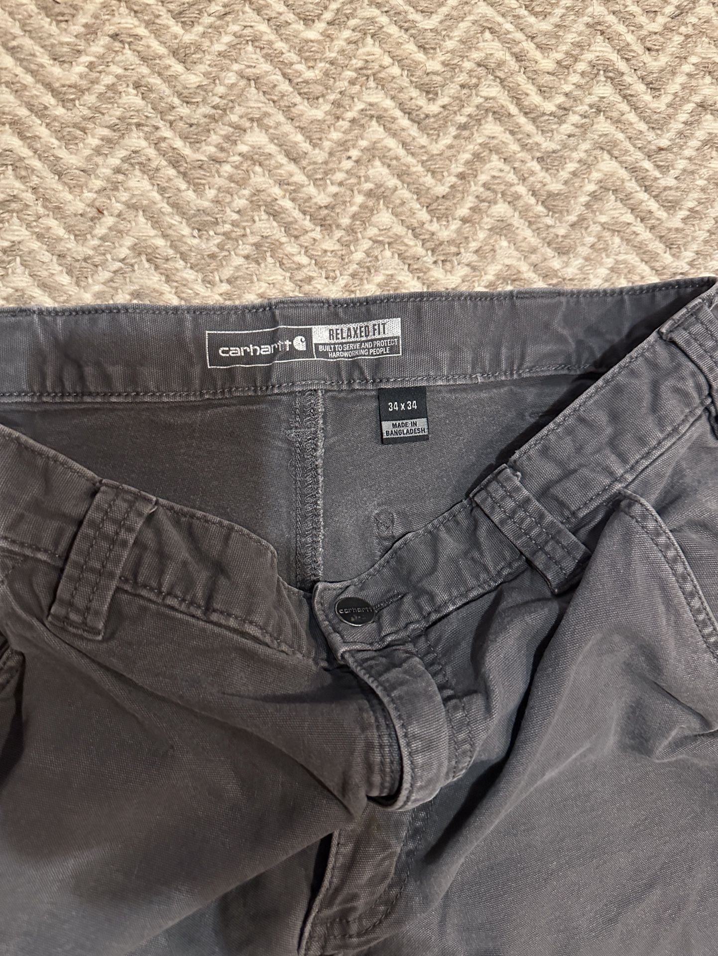 Carhartt Relaxed Fit Work Pants Size 34x34 Charcoal Gray Utility 4