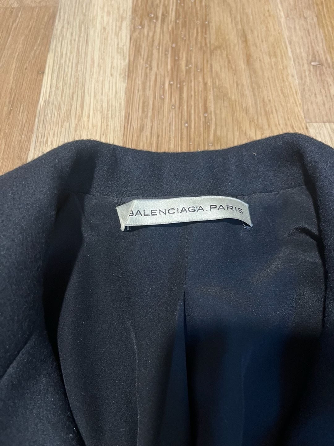 Balenciaga Double Breasted Wool Pea Coat Jacket Size 42 Black 3