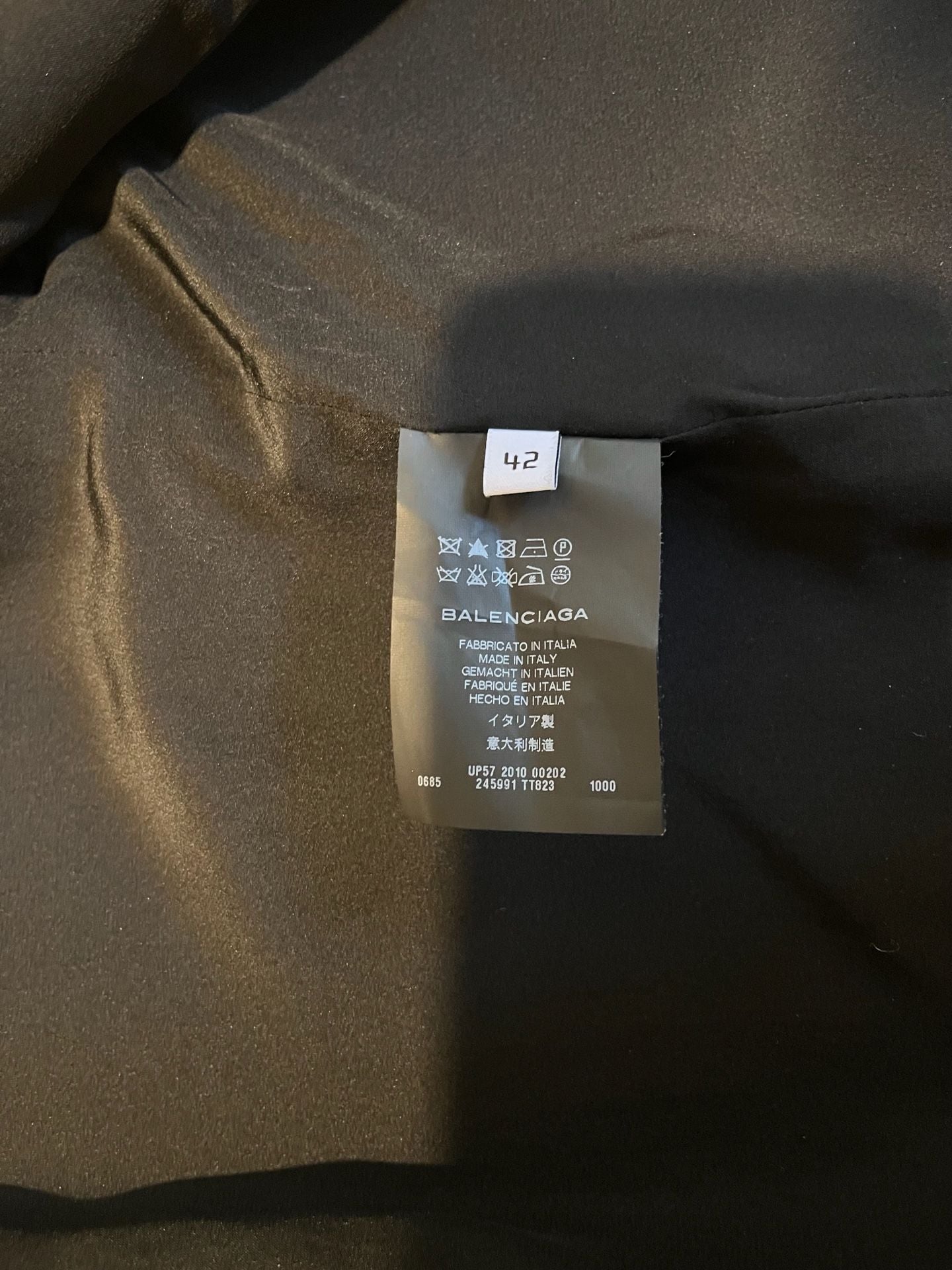 Balenciaga Double Breasted Wool Pea Coat Jacket Size 42 Black 4