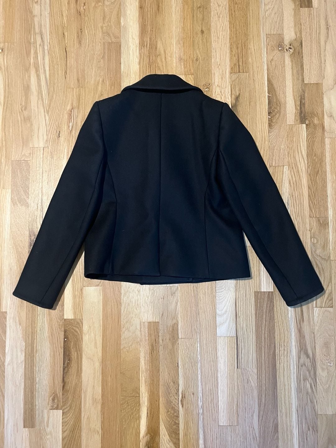 Balenciaga Double Breasted Wool Pea Coat Jacket Size 42 Black 8