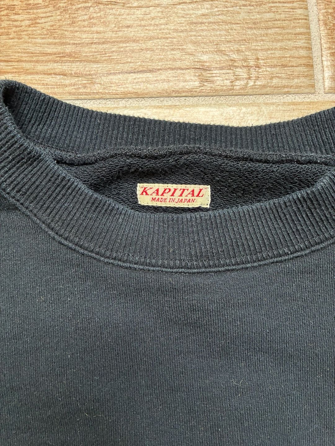 Kapital Eco Fleece Smiley Sweatshirt Black Size 4/XL 4