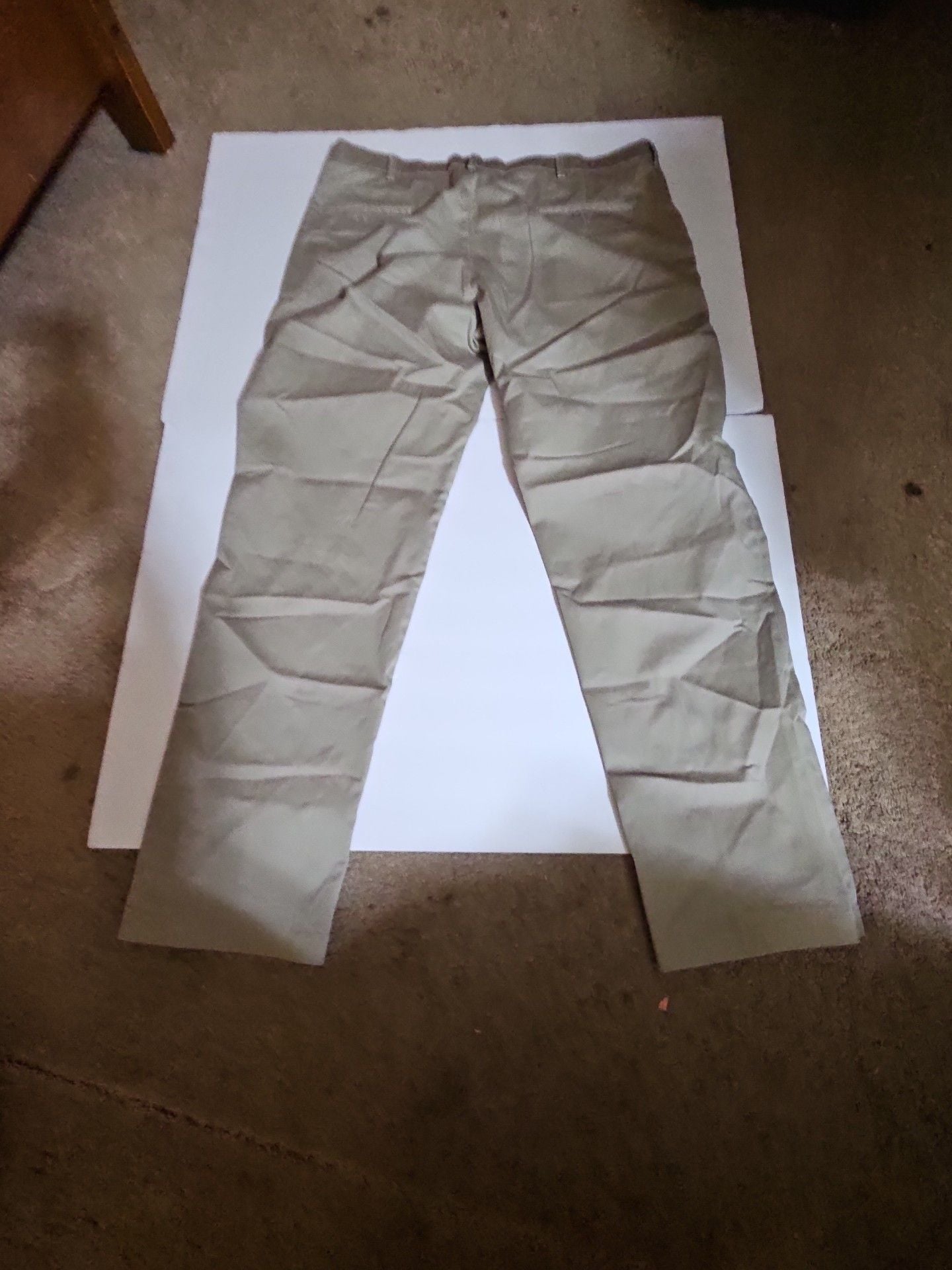 Haggar Iron Free Premium Khaki Straight Fit Pants 38x32 Tan 2