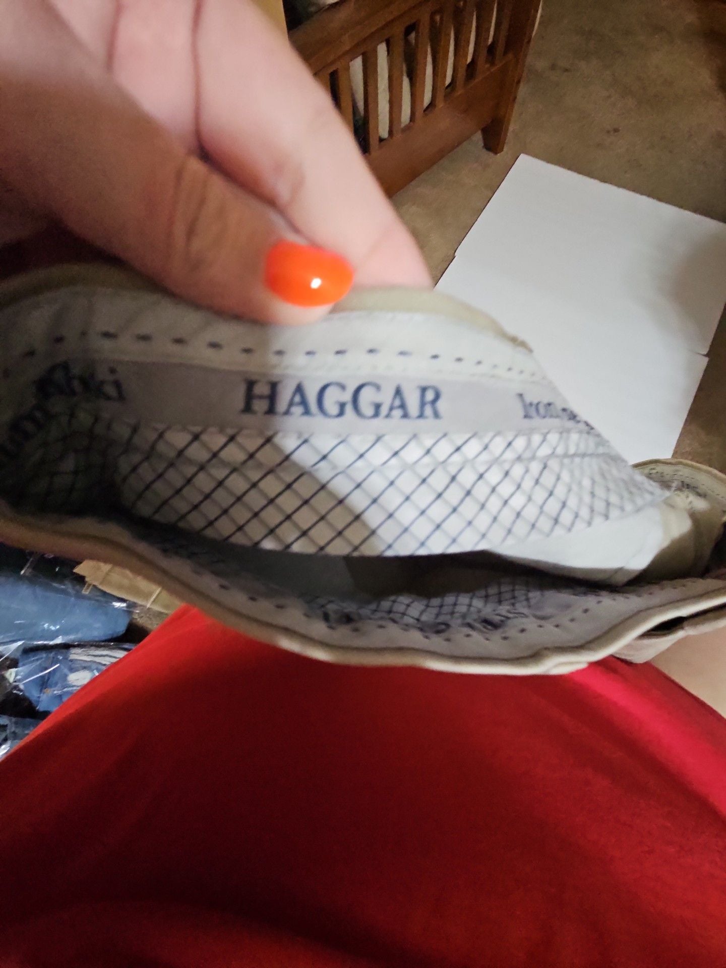 Haggar Iron Free Premium Khaki Straight Fit Pants 38x32 Tan 3