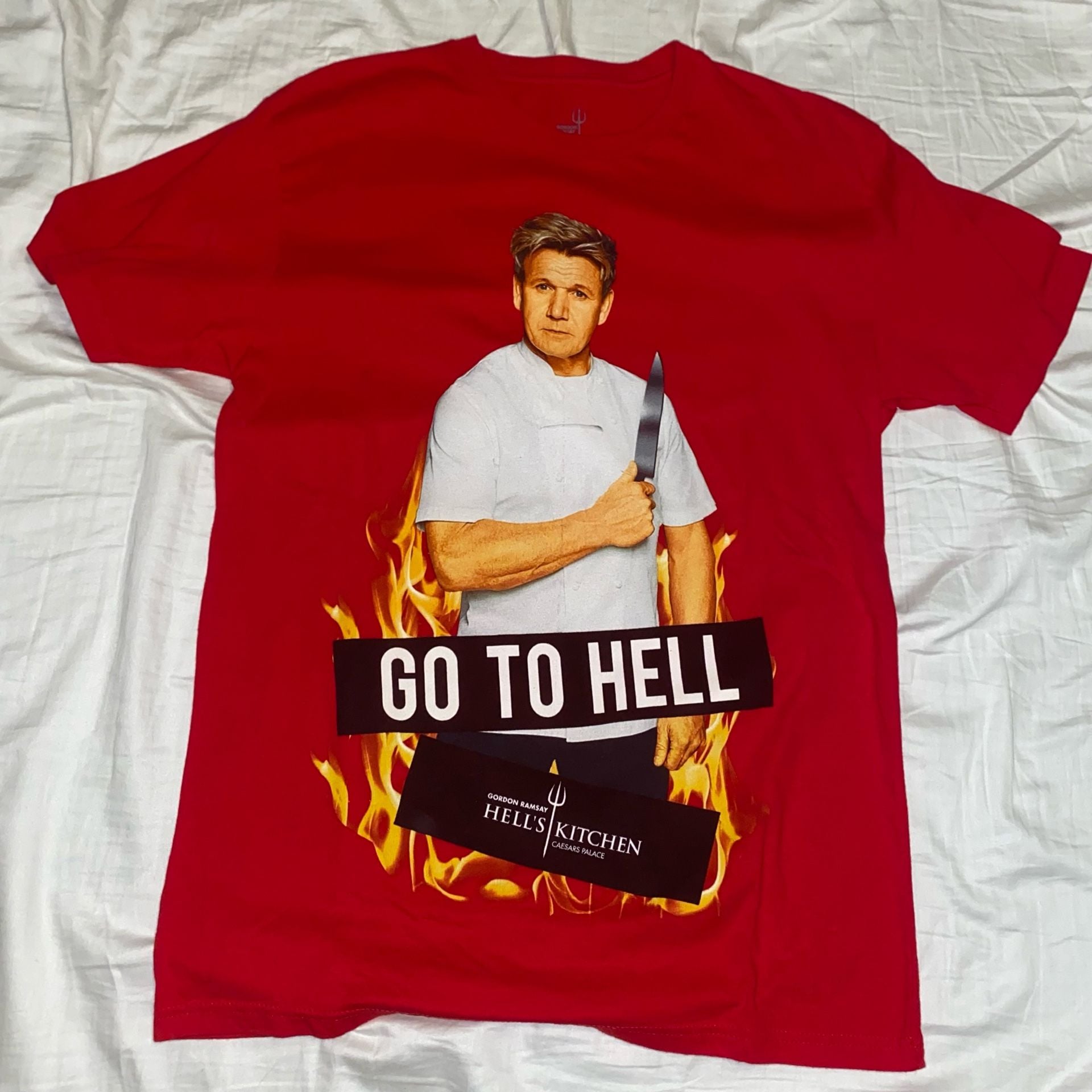 Gordon Ramsay Hell's Kitchen T-Shirt Size MD Red Go To Hell Graphic 3