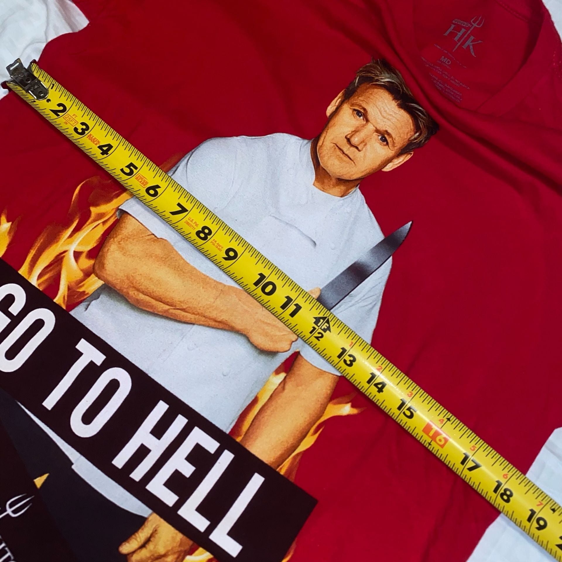 Gordon Ramsay Hell's Kitchen T-Shirt Size MD Red Go To Hell Graphic 7
