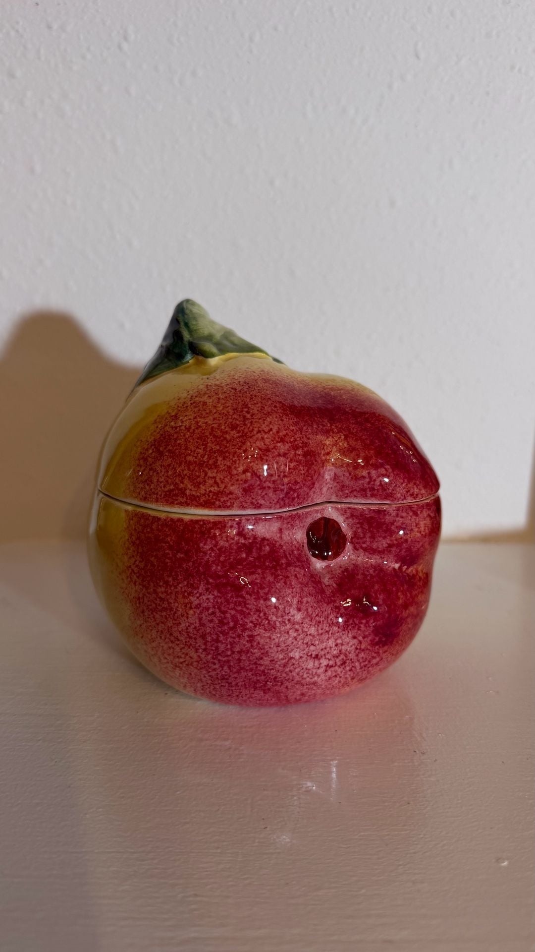 Vietri Italian Ceramic Apple Fruit Lidded Dish Trinket Jar Italy 2