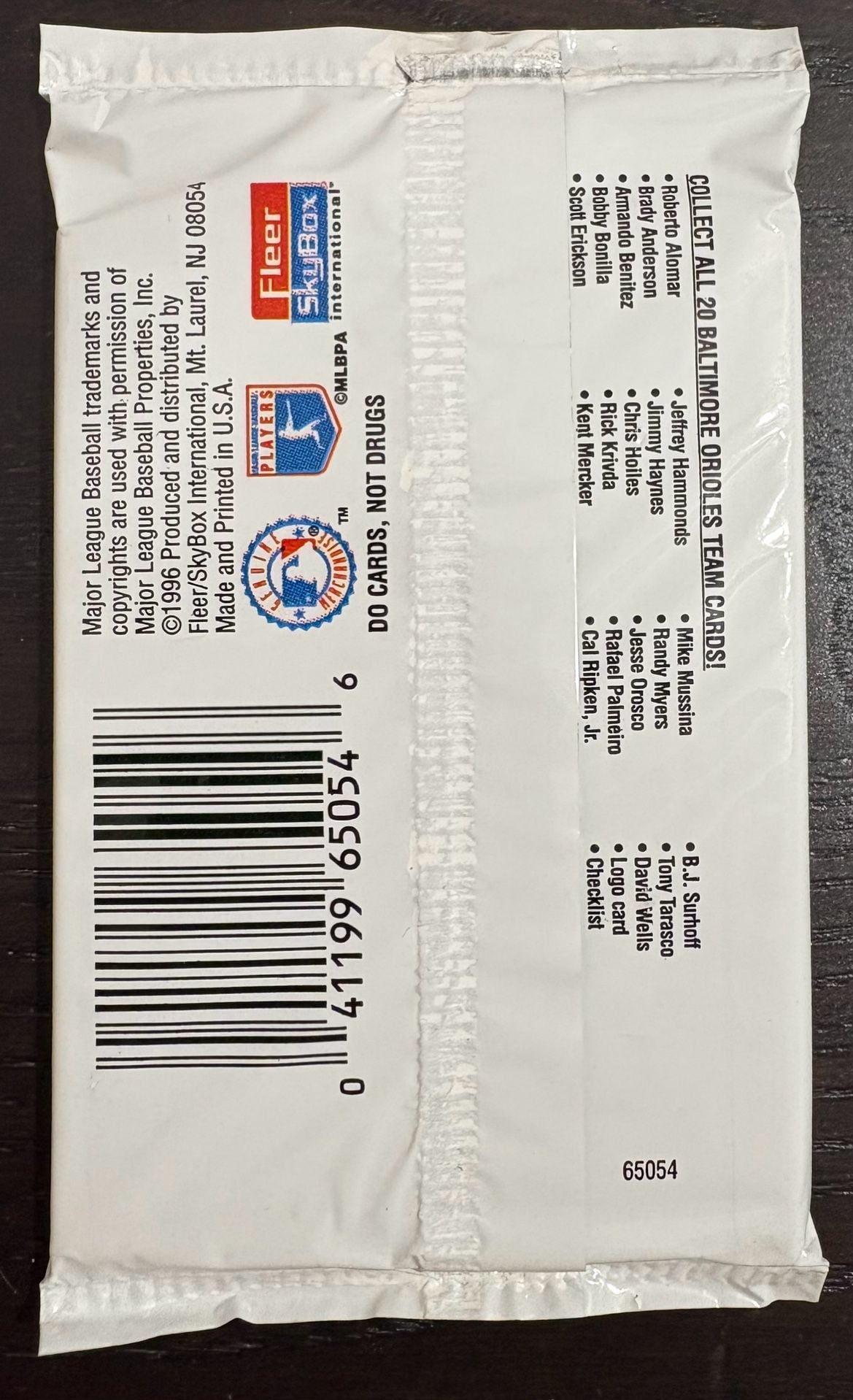 Fleer 1996 Baltimore Orioles Team Set Baseball Cards Pack 2