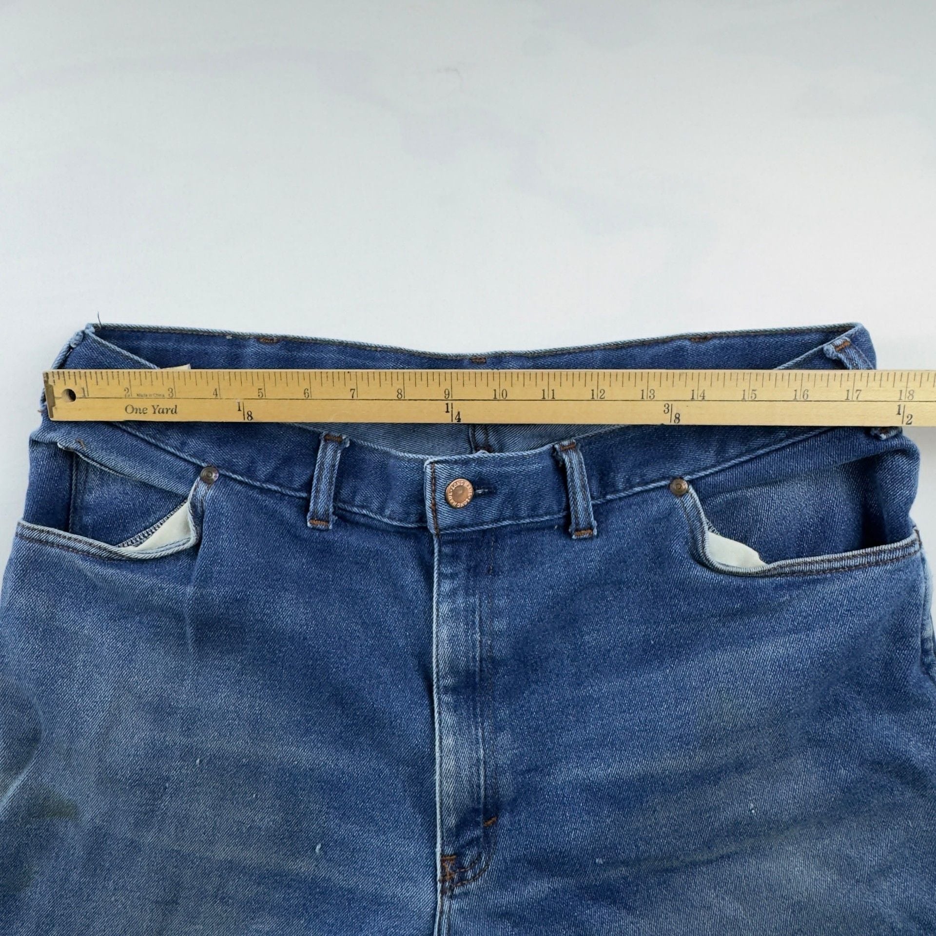 Wrangler Vintage Distressed Denim Jeans Blue 7