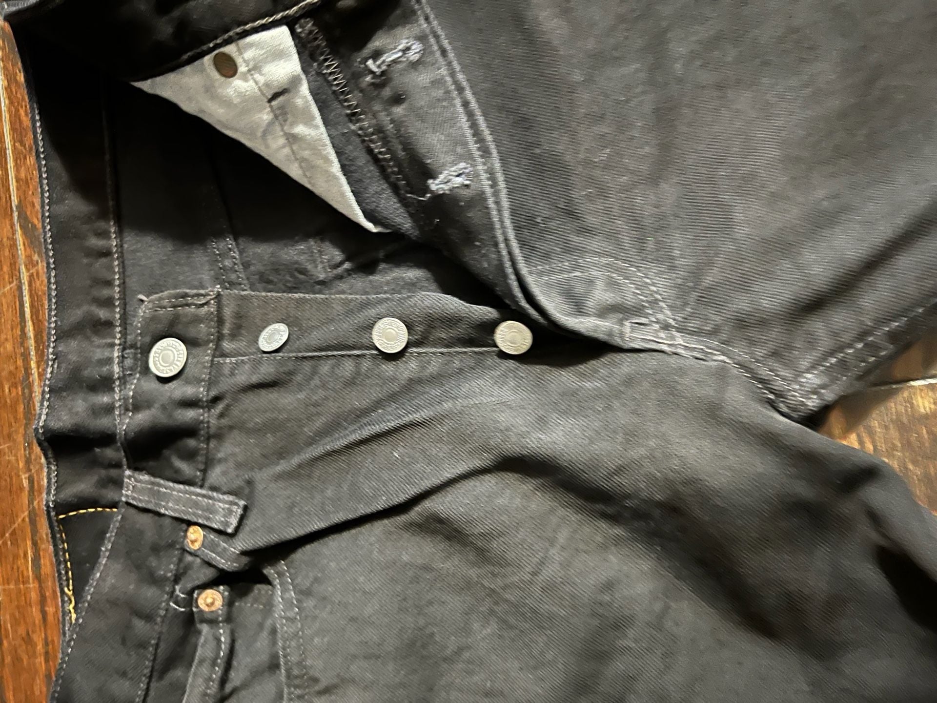 Levi's 501 Original Fit Jeans Size 29x30 Black Denim USA Made 7