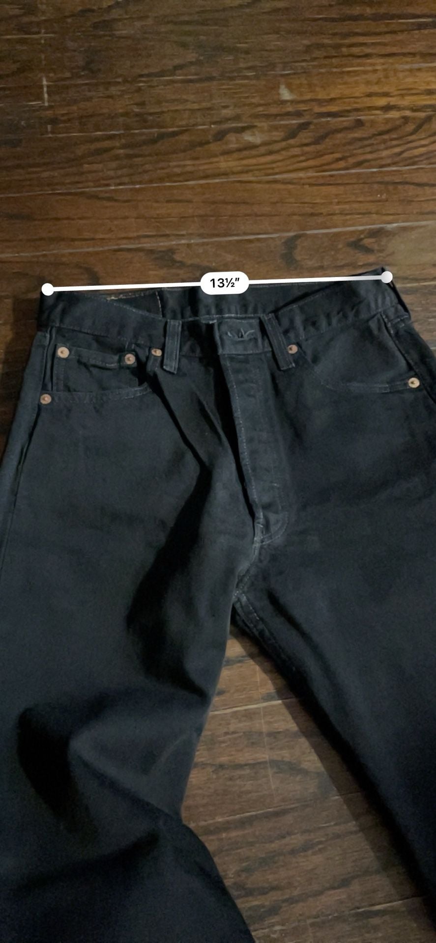Levi's 501 Original Fit Jeans Size 29x30 Black Denim USA Made 9