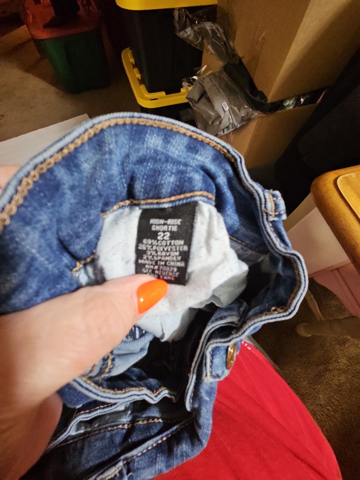 Rue21 High-Rise Shortie Denim Shorts Size 22 Distressed Blue 5