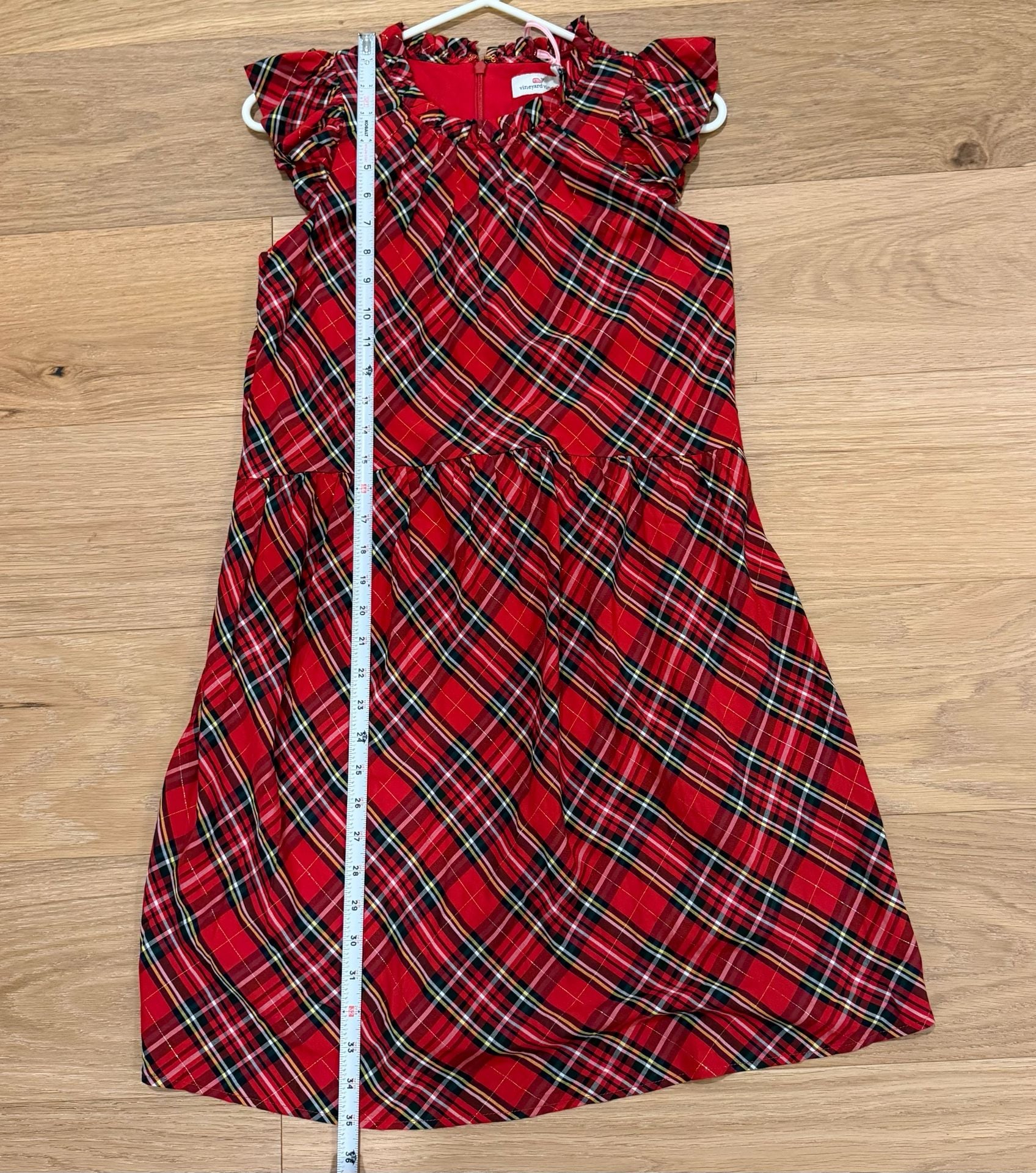 Cloquette Christmas Holidays Vineyard Vines Ruffle Sleeve Dress  8