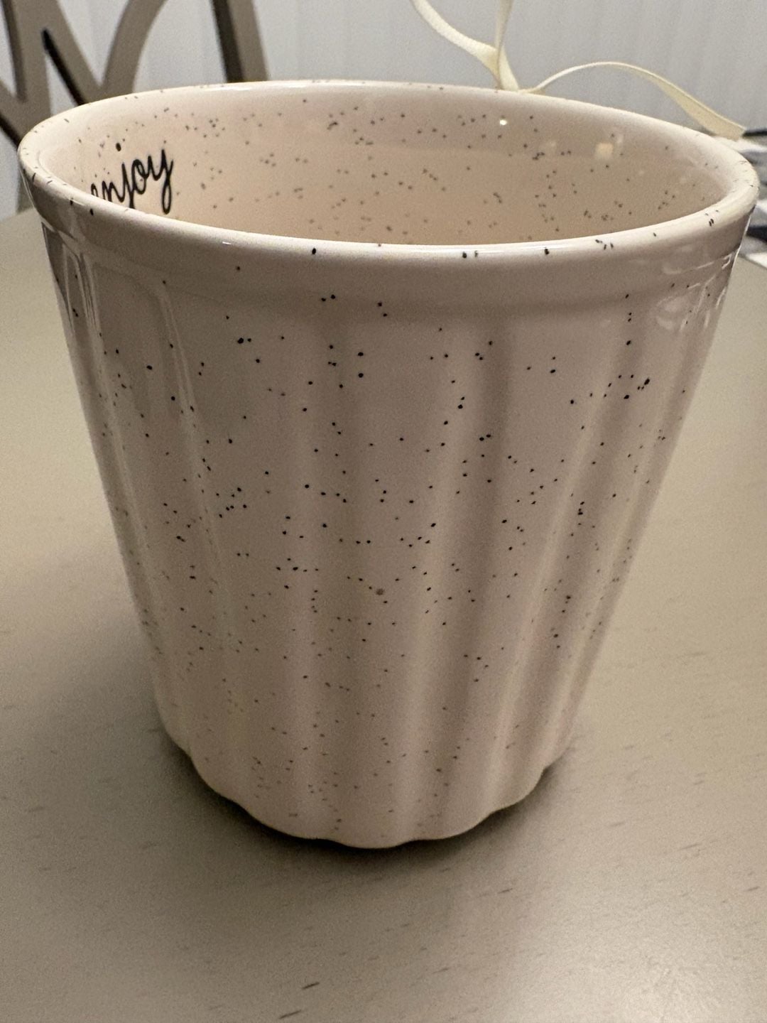 Rae Dunn Artisan Collection Enjoy Speckled Fluted Mug 4