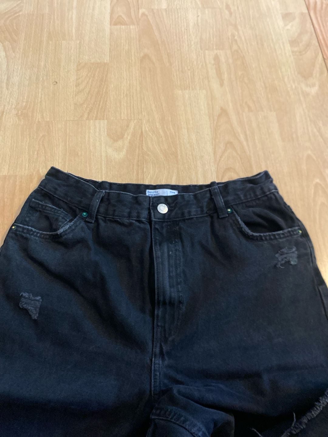 Bershka High Waist Straight Size 10 Black Jeans 6