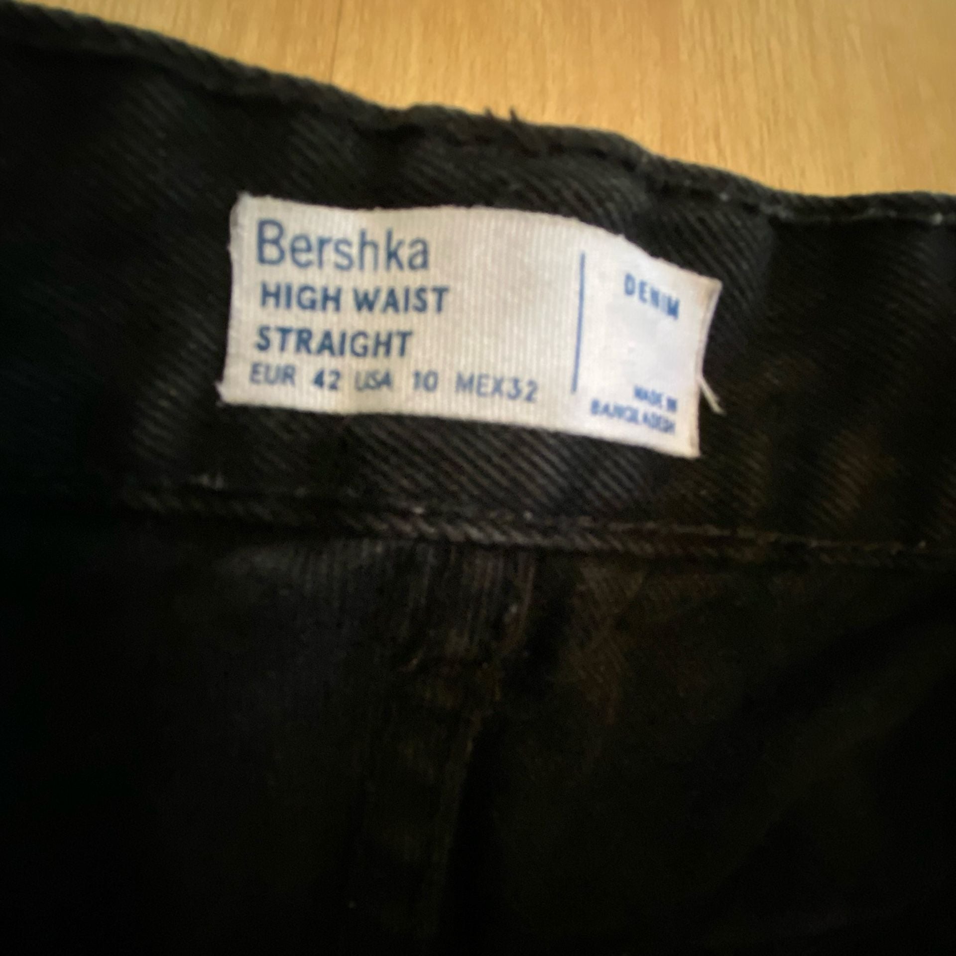 Bershka High Waist Straight Size 10 Black Jeans 7