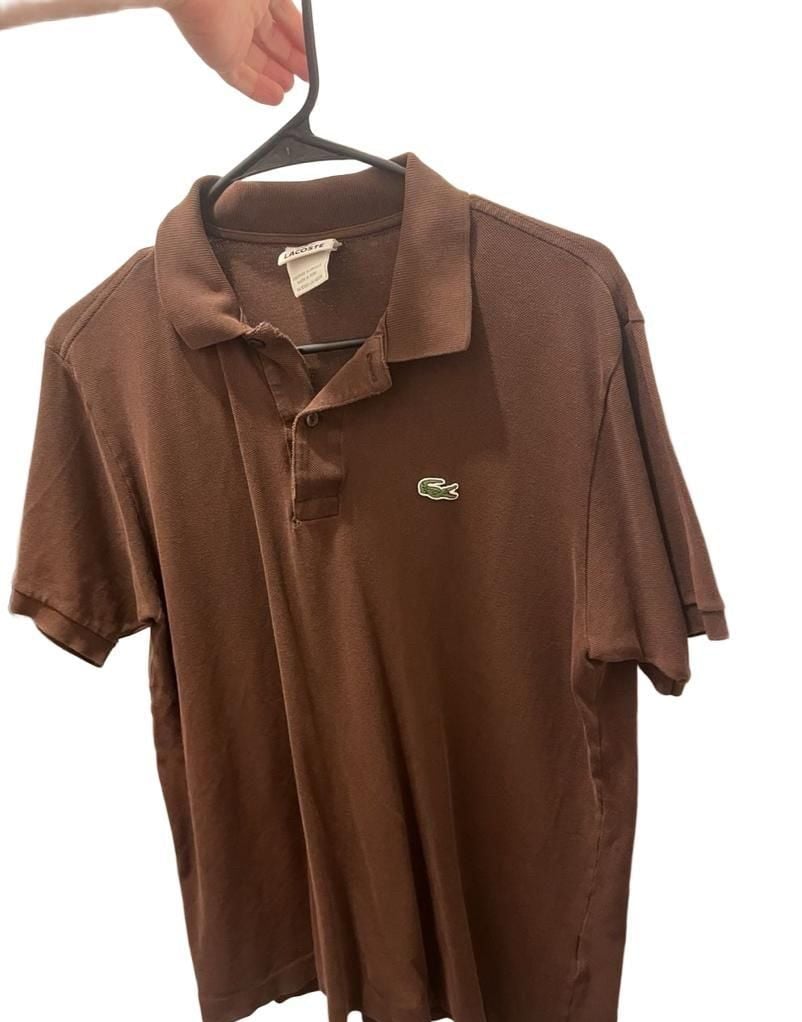 Lacoste Polo Shirt Size 5 Brown Short Sleeve Cotton 3