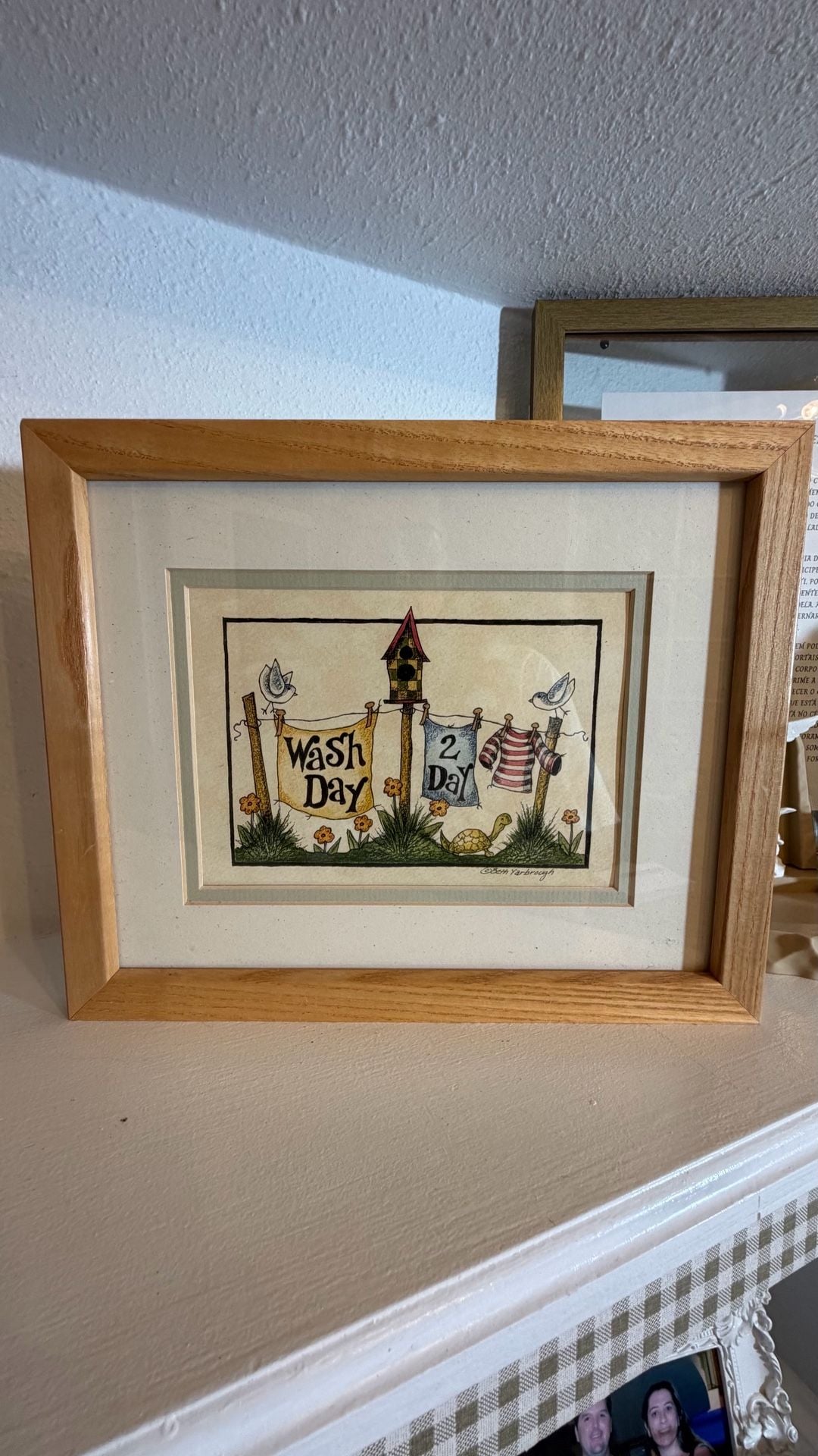 Beth Yarbrough Wash Day Framed Wall Art Print Primitive Laundry 1
