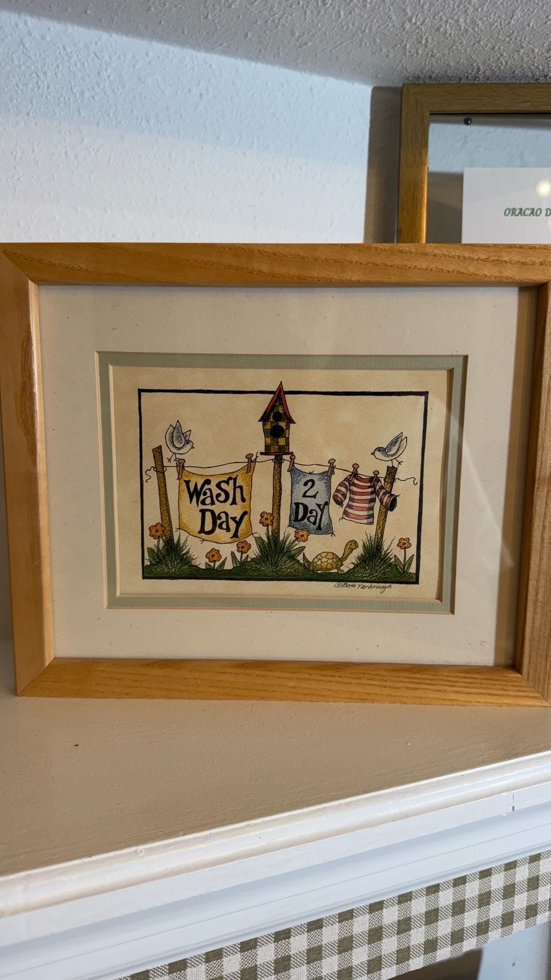 Beth Yarbrough Wash Day Framed Wall Art Print Primitive Laundry 2