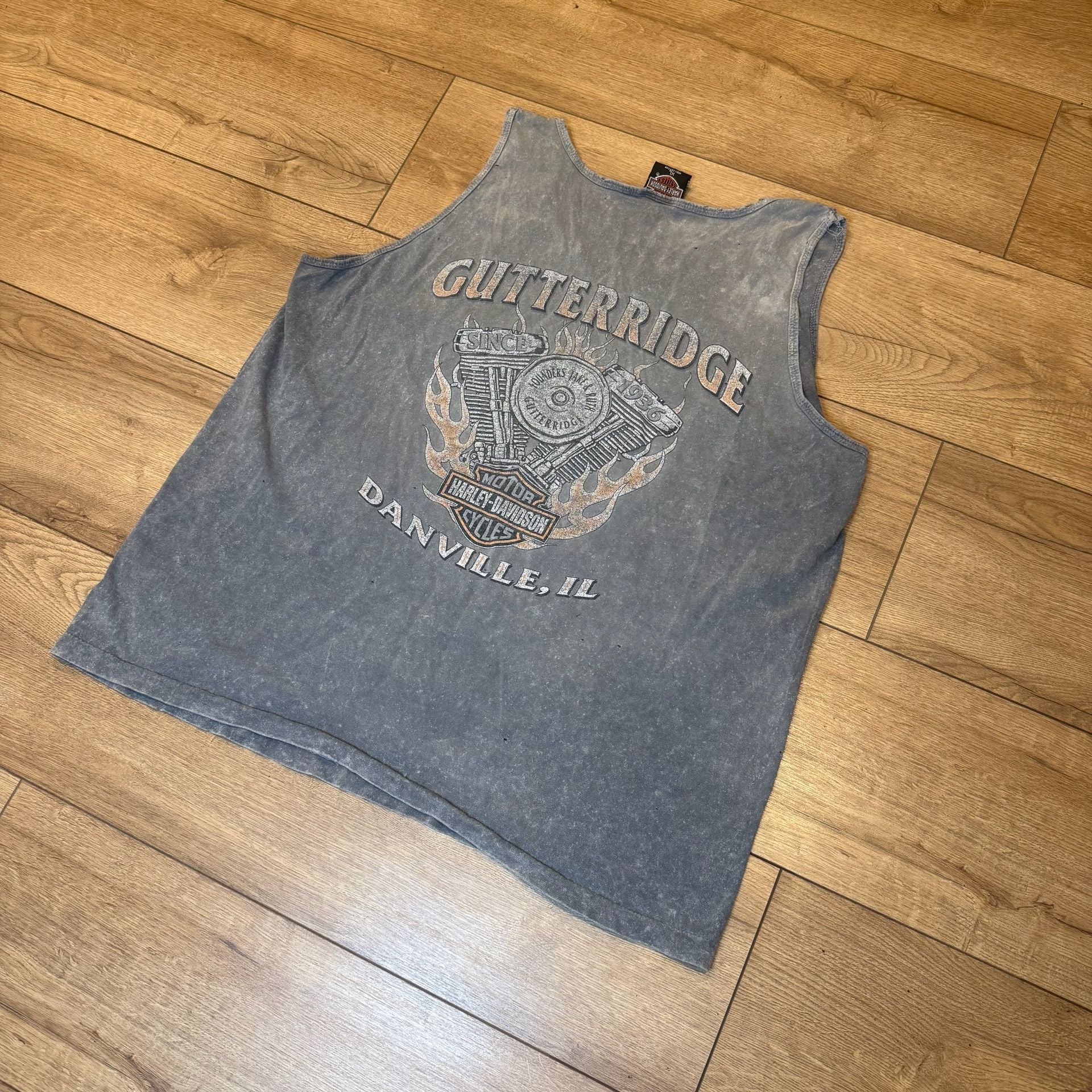 Harley-Davidson Tank Top Size XL Gutteridge Danville IL Bad to the Bone 4