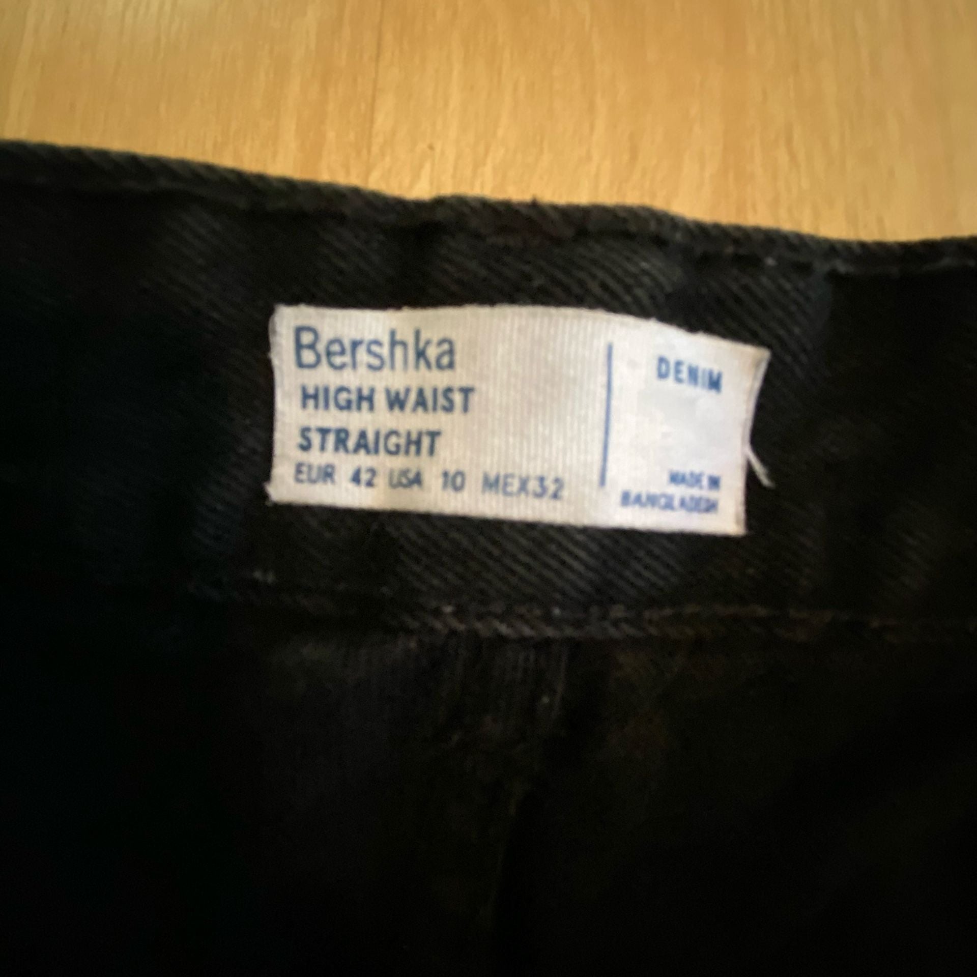 Bershka High Waist Straight Size 10 Black Jeans 8