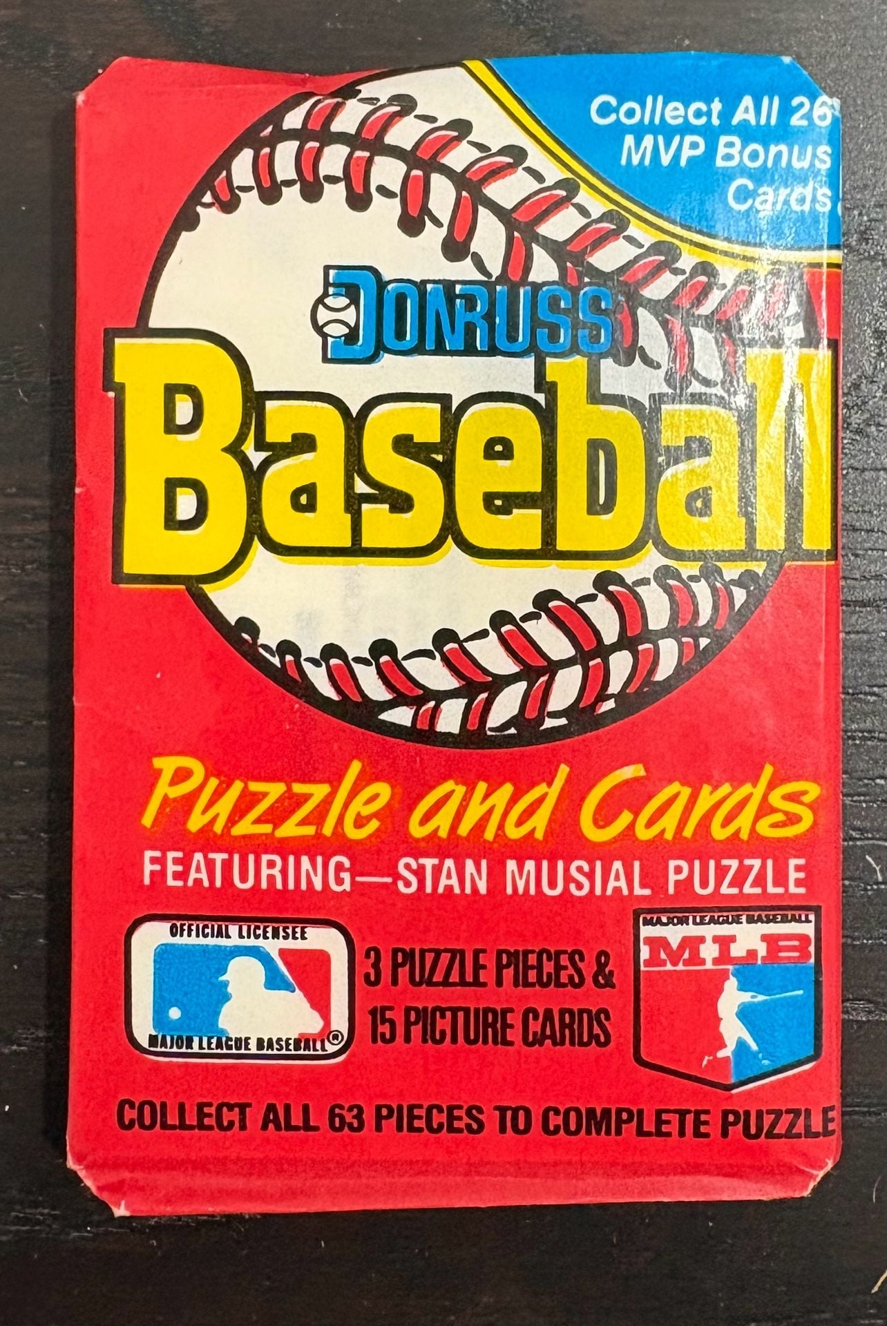 Donruss Baseball Wax Pack 1988 Unopened Vintage Trading Cards Stan Musial Puzzle 1