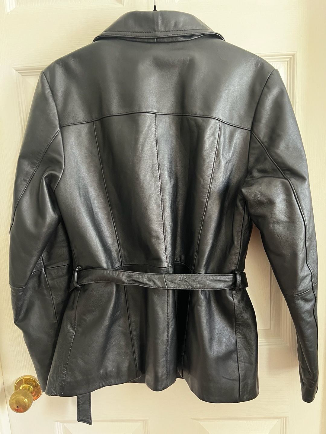 Wilsons Leather Maxima Jacket Size M Black Belted Leather 4