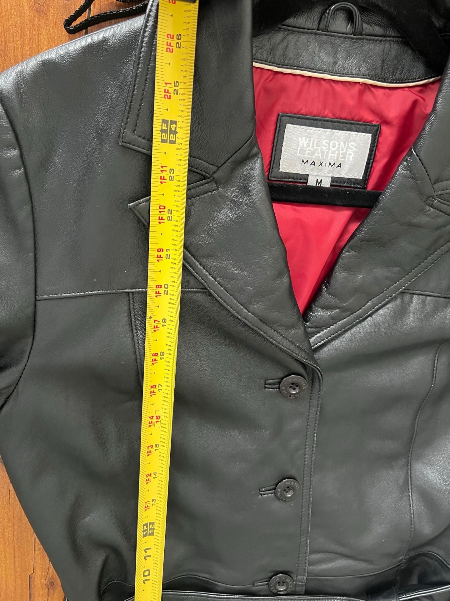 Wilsons Leather Maxima Jacket Size M Black Belted Leather 6
