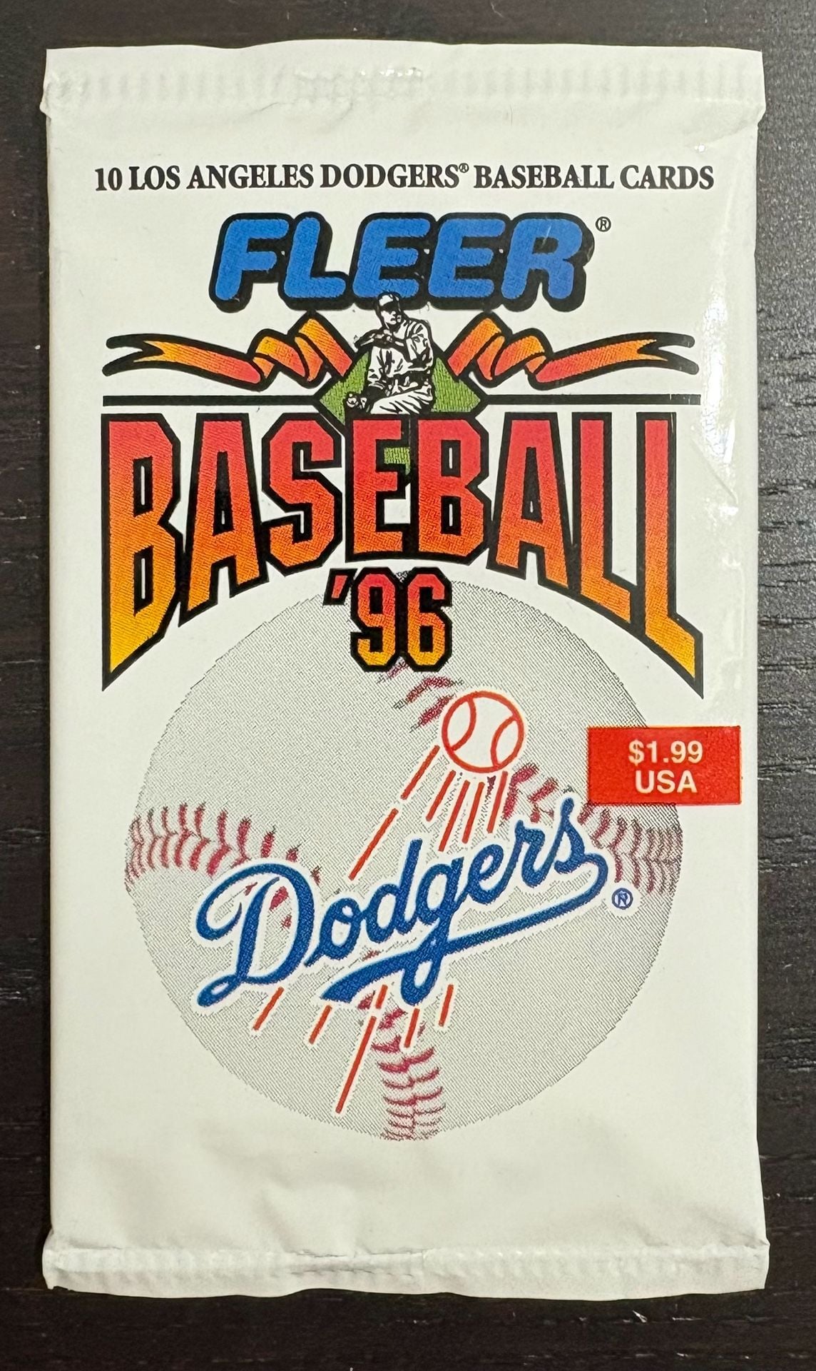 Fleer 1996 Los Angeles Dodgers Baseball Cards Sealed Wax Pack 1