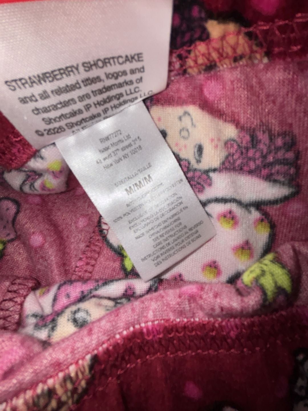Strawberry Shortcake Pajama Pants Size M 5