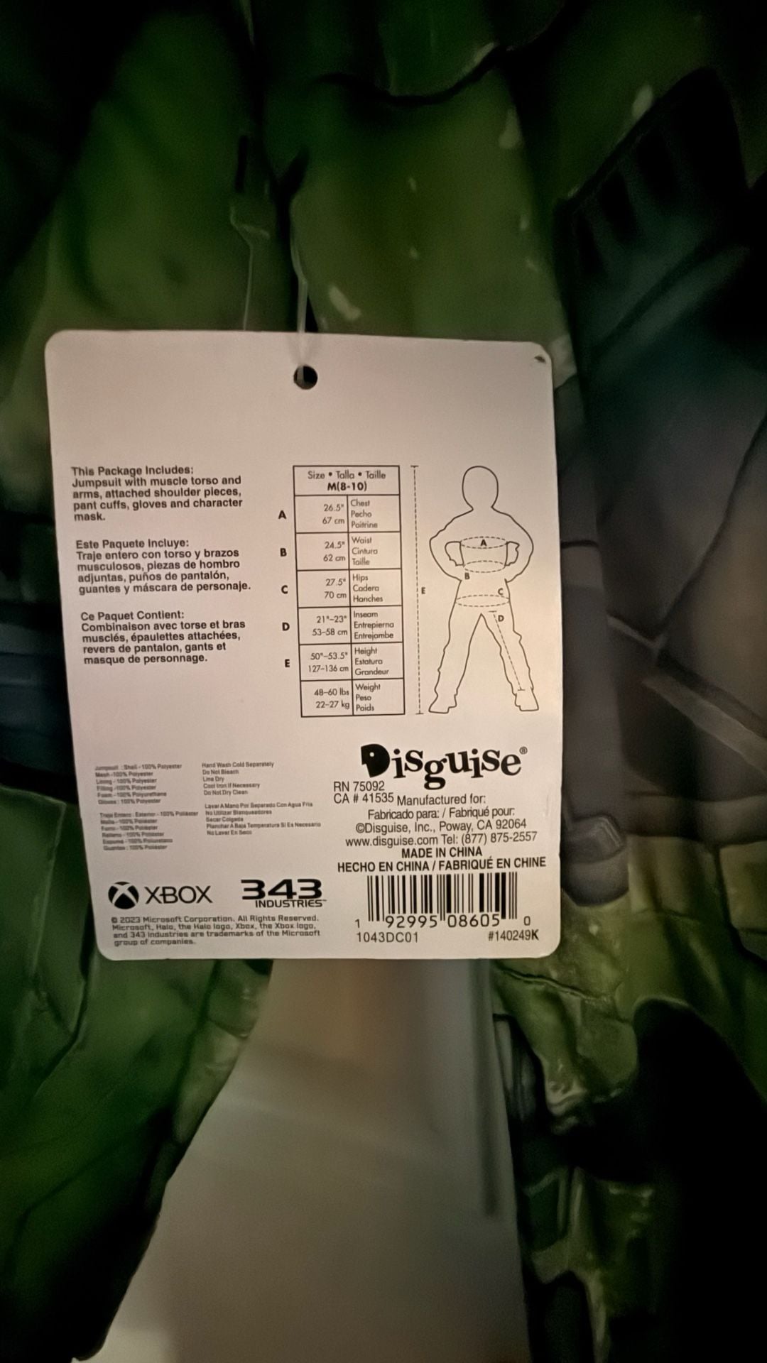 Disguise Halo Master Chief Infinite Muscle Costume Size M (8-10) 6