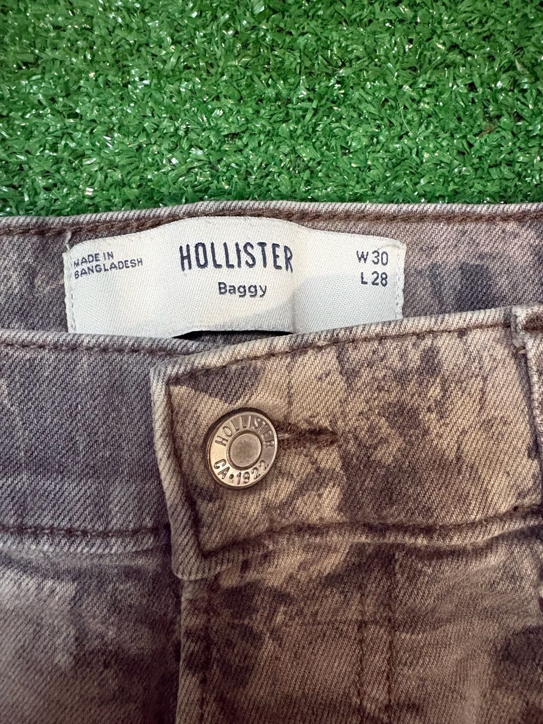 Hollister Baggy Cargo Pants W30 L28 Grey Camo Leaf Pattern Utility 3