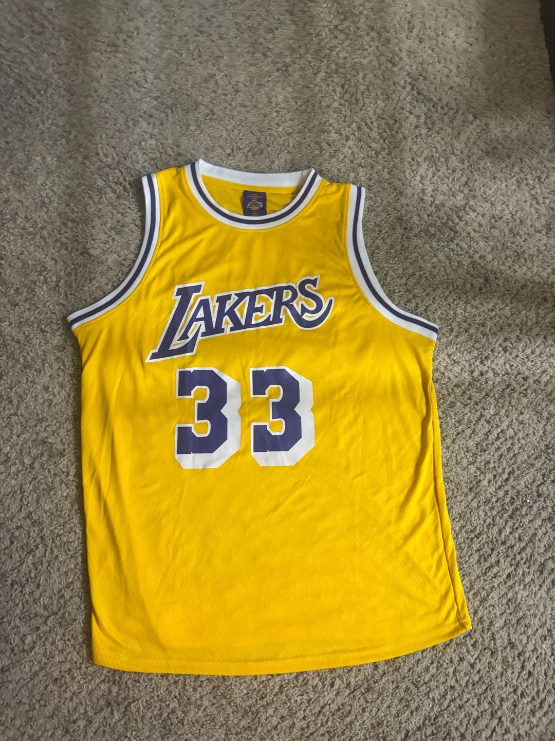 Los Angeles Lakers Kareem Abdul-Jabbar Jersey Size XL Yellow 33 2