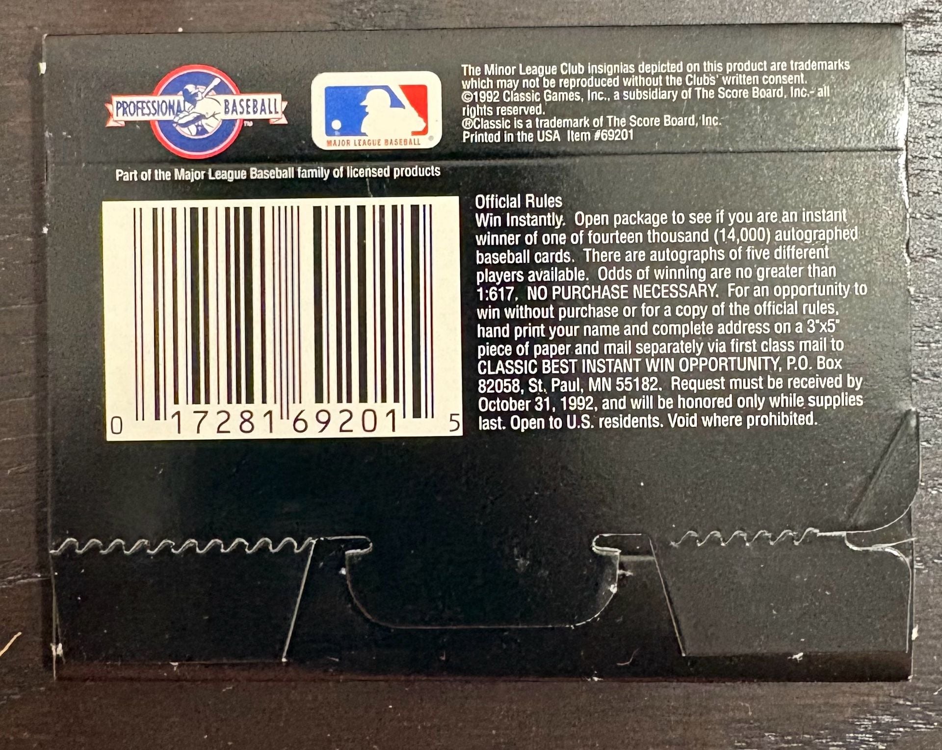 Classic Best Minor League Baseball Cards Box Sealed 1992 2
