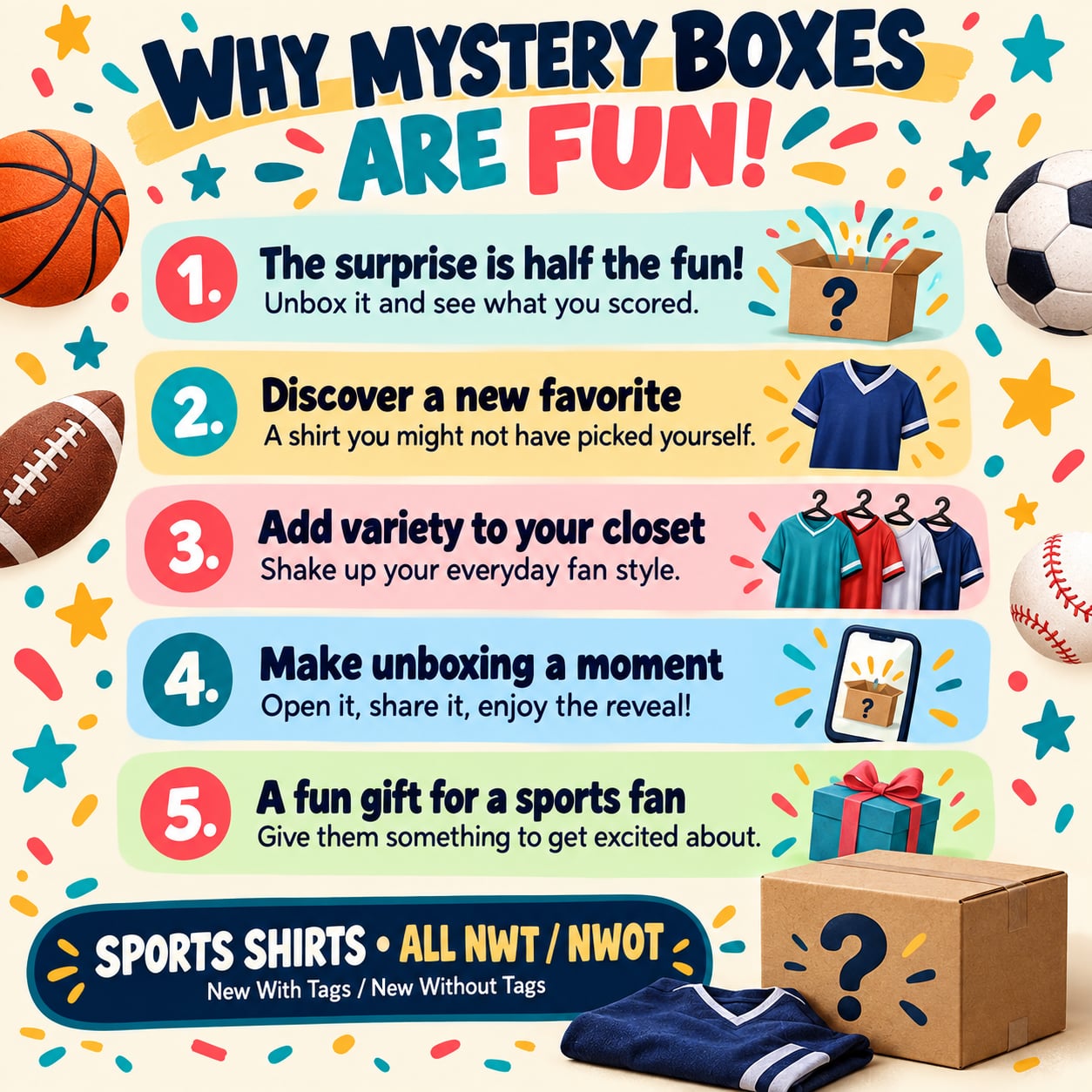 Mystery Sports Shirt Box Size Small 2