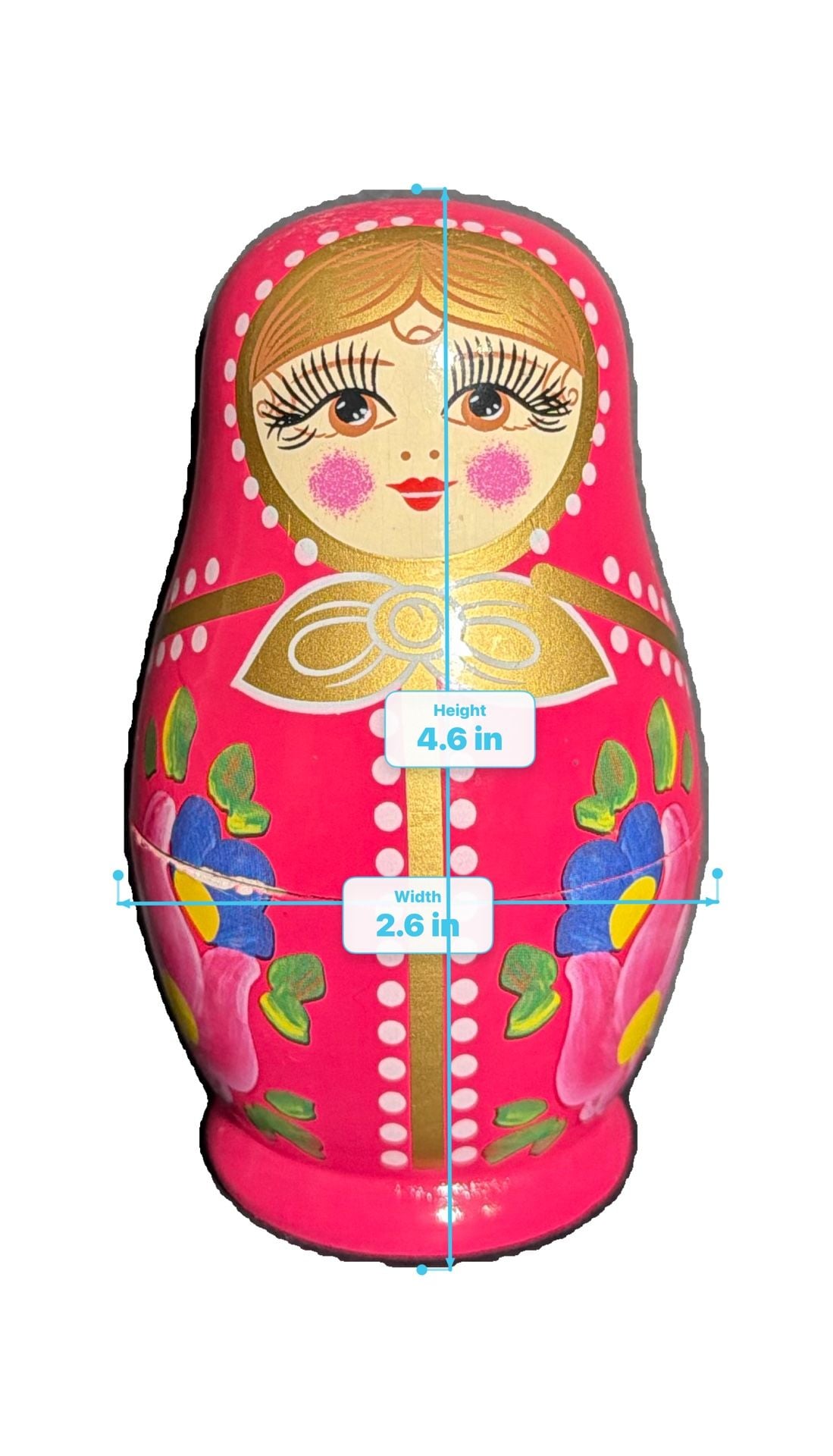 Vintage Matryoshka Stacking Dolls 3 Piece Set Made in Russia 4" 11
