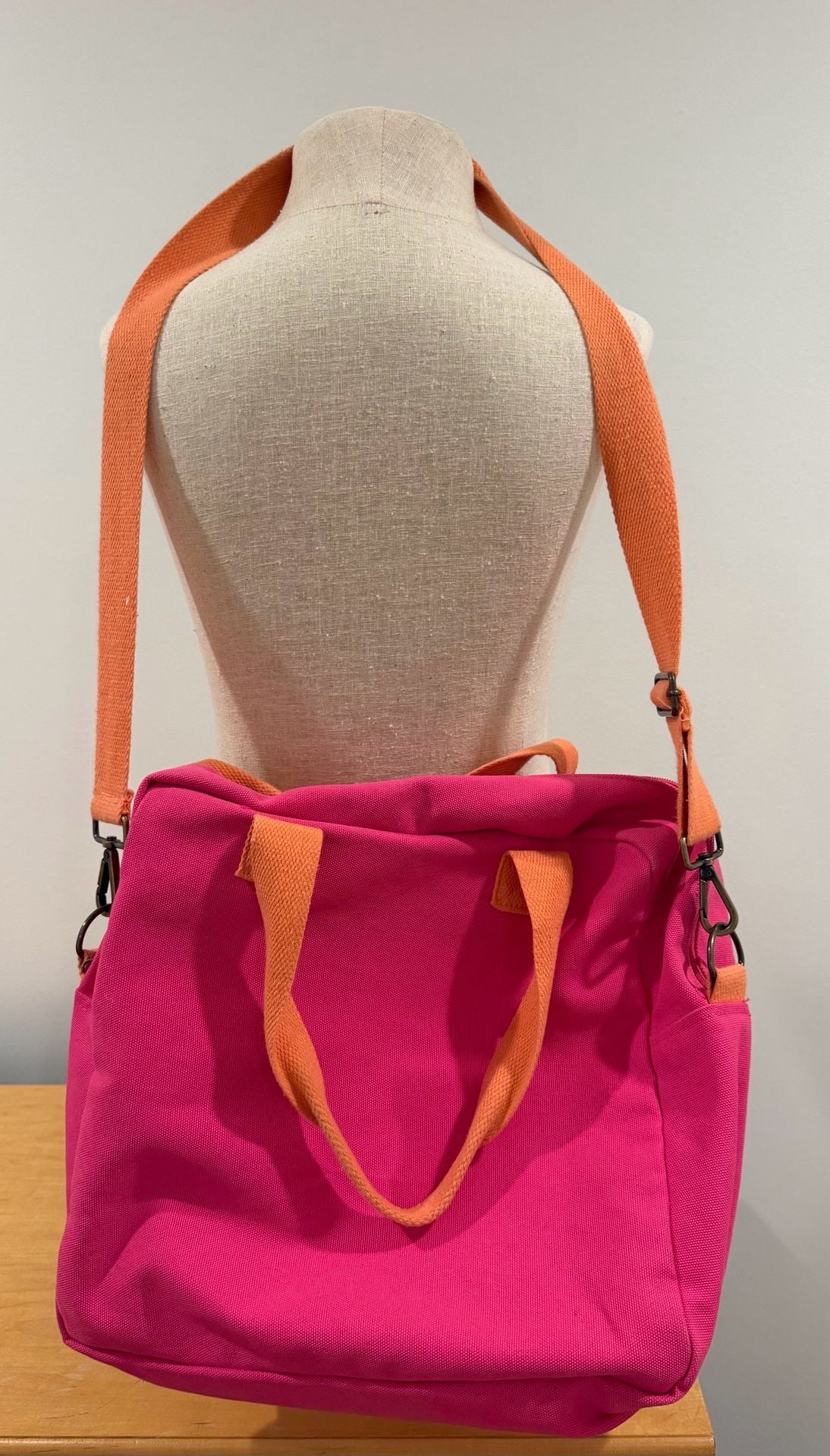 Cloquette Cb Station Pickleball Canvas Tote Bag Pink Orange Embroidered Paddles 5