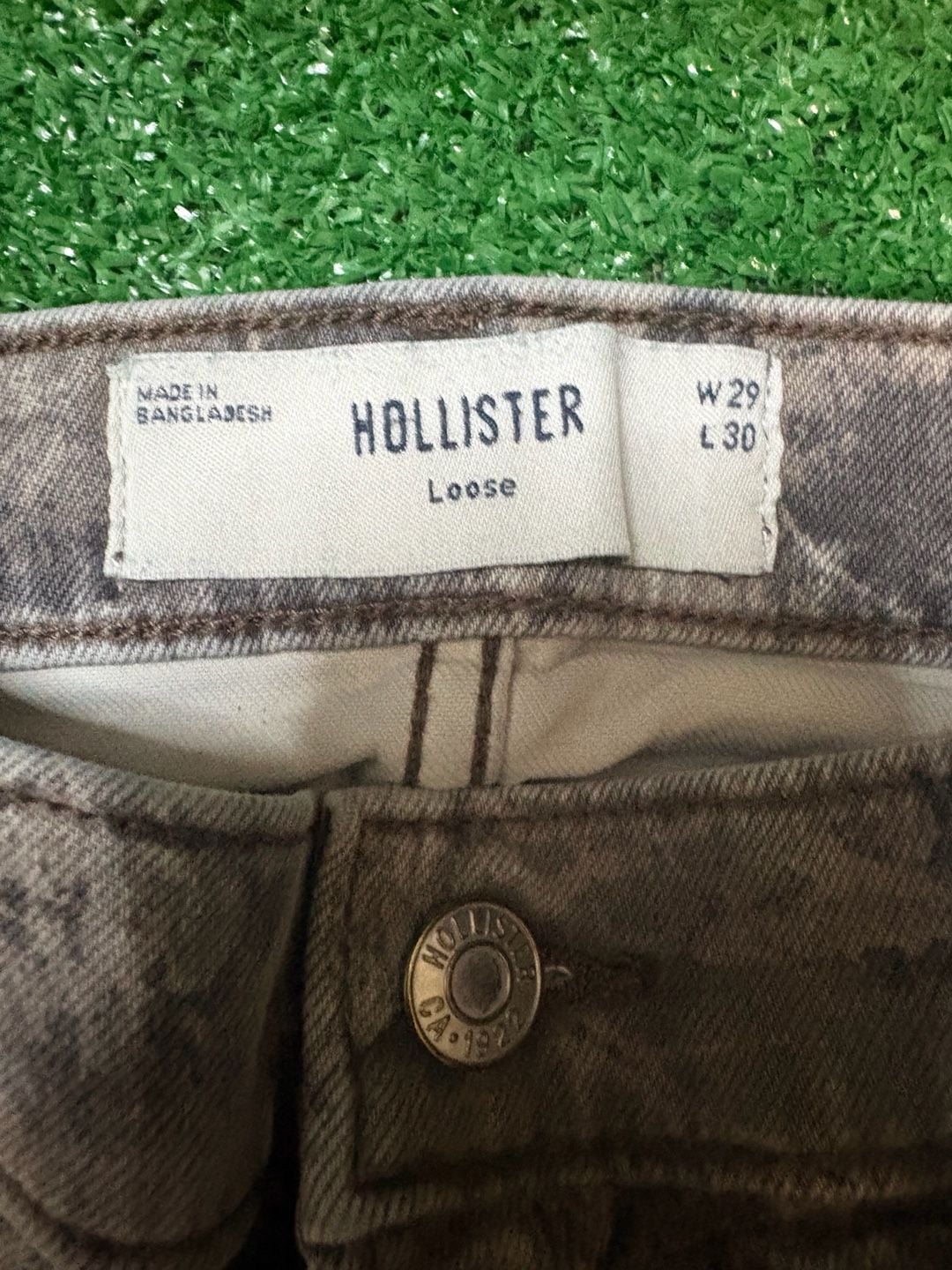 Hollister Loose Painter Jeans W29 L30 Grey Camo Woodland Y2K 3