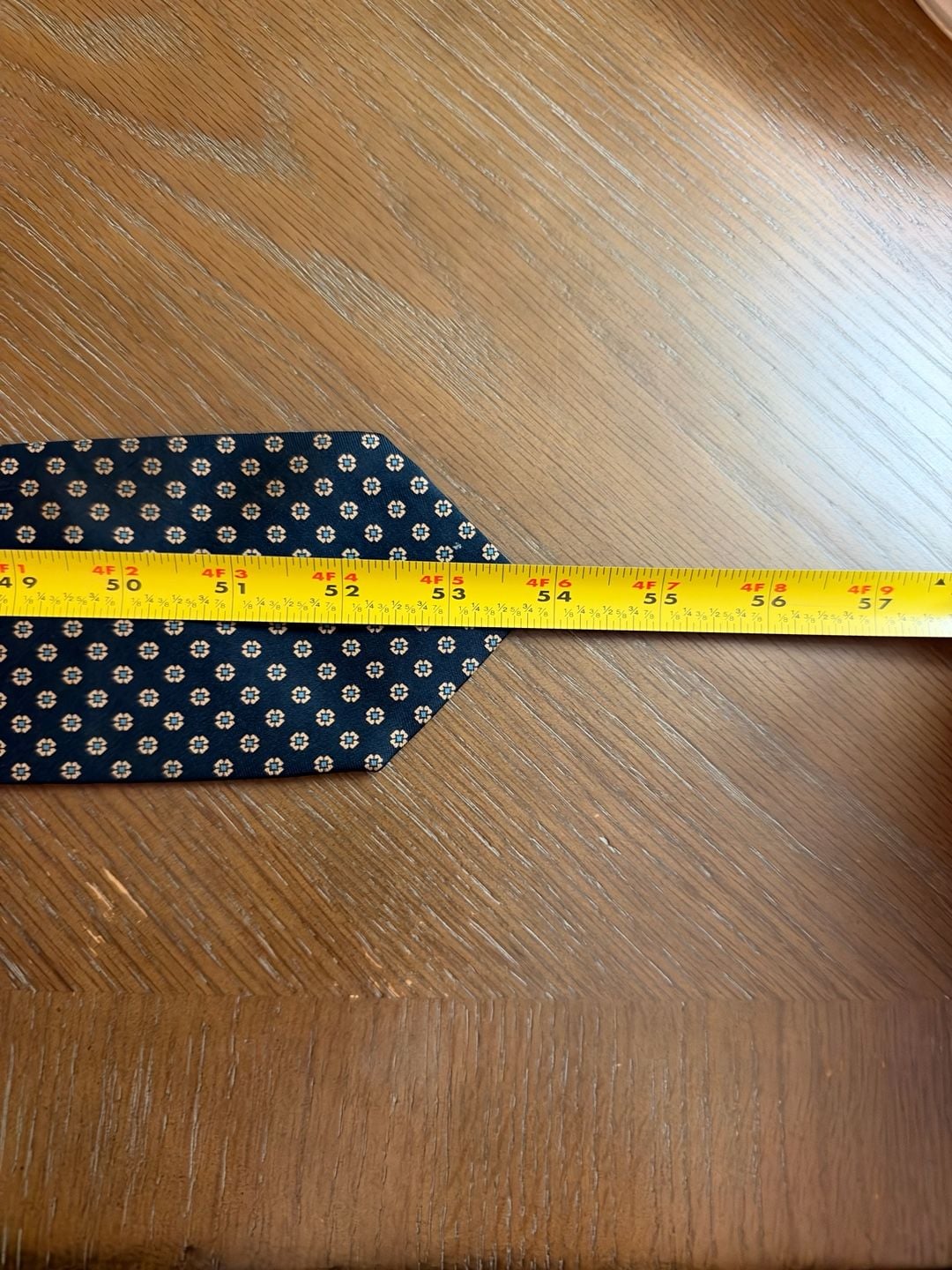 Vintage Brooks Brothers Silk Necktie Navy Blue Flower Foulard Pattern 2
