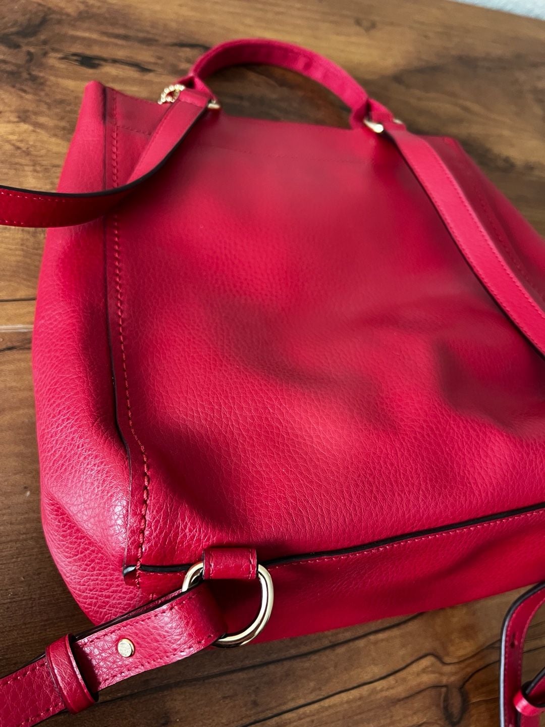 Coach Leather Drawstring Backpack Red 11
