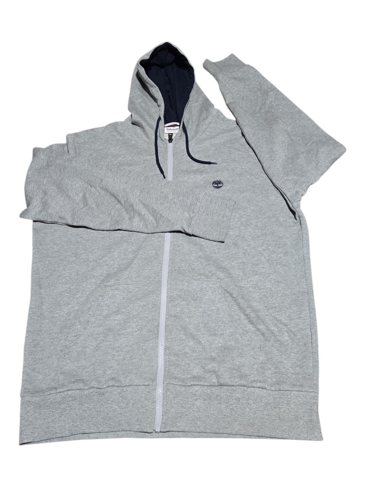 Timberland Full Zip Hoodie Size L Gray Blue Lined Sweatshirt 7