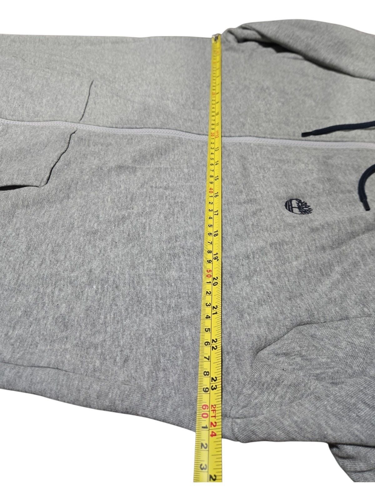 Timberland Full Zip Hoodie Size L Gray Blue Lined Sweatshirt 8