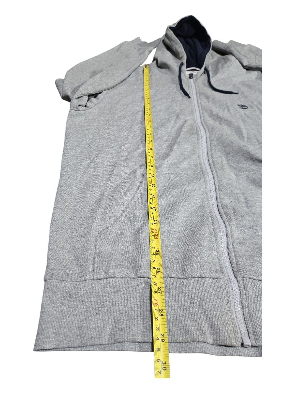 Timberland Full Zip Hoodie Size L Gray Blue Lined Sweatshirt 9