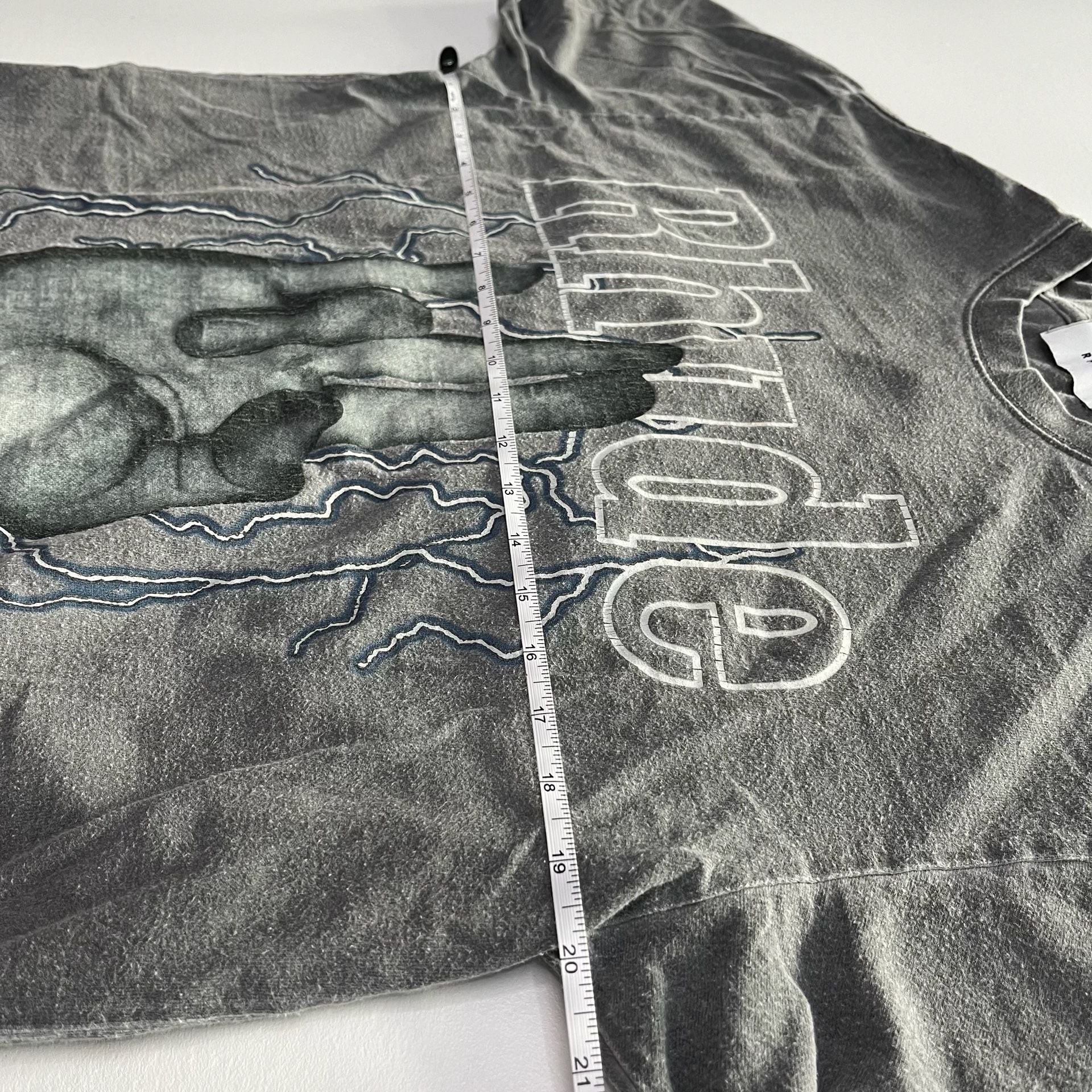 Rhude Shocker T-Shirt Vintage Black Graphic Printed Cotton Oversized 7
