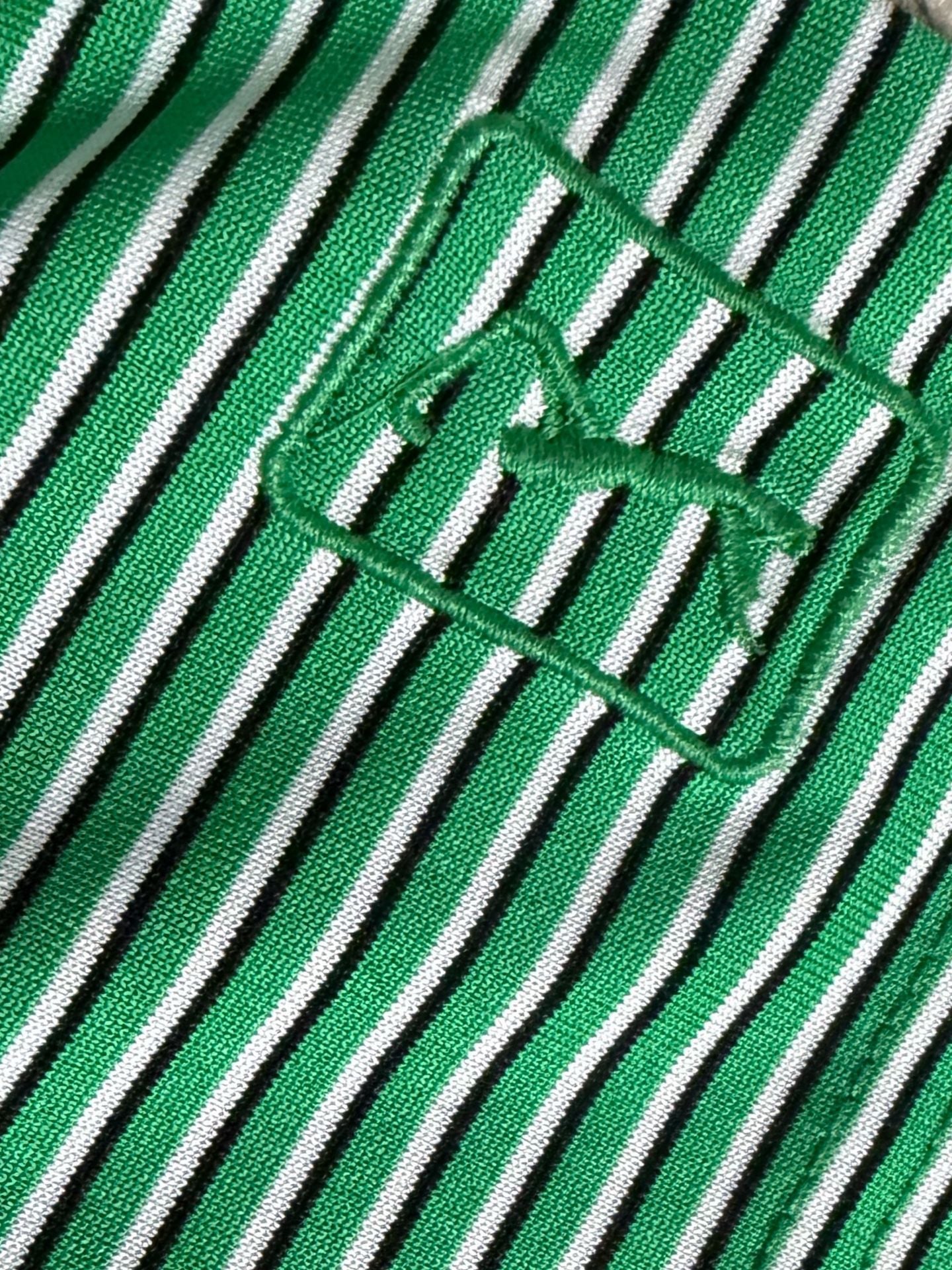 PGA Tour Polo Shirt Size L Green White Striped Golf Top 5