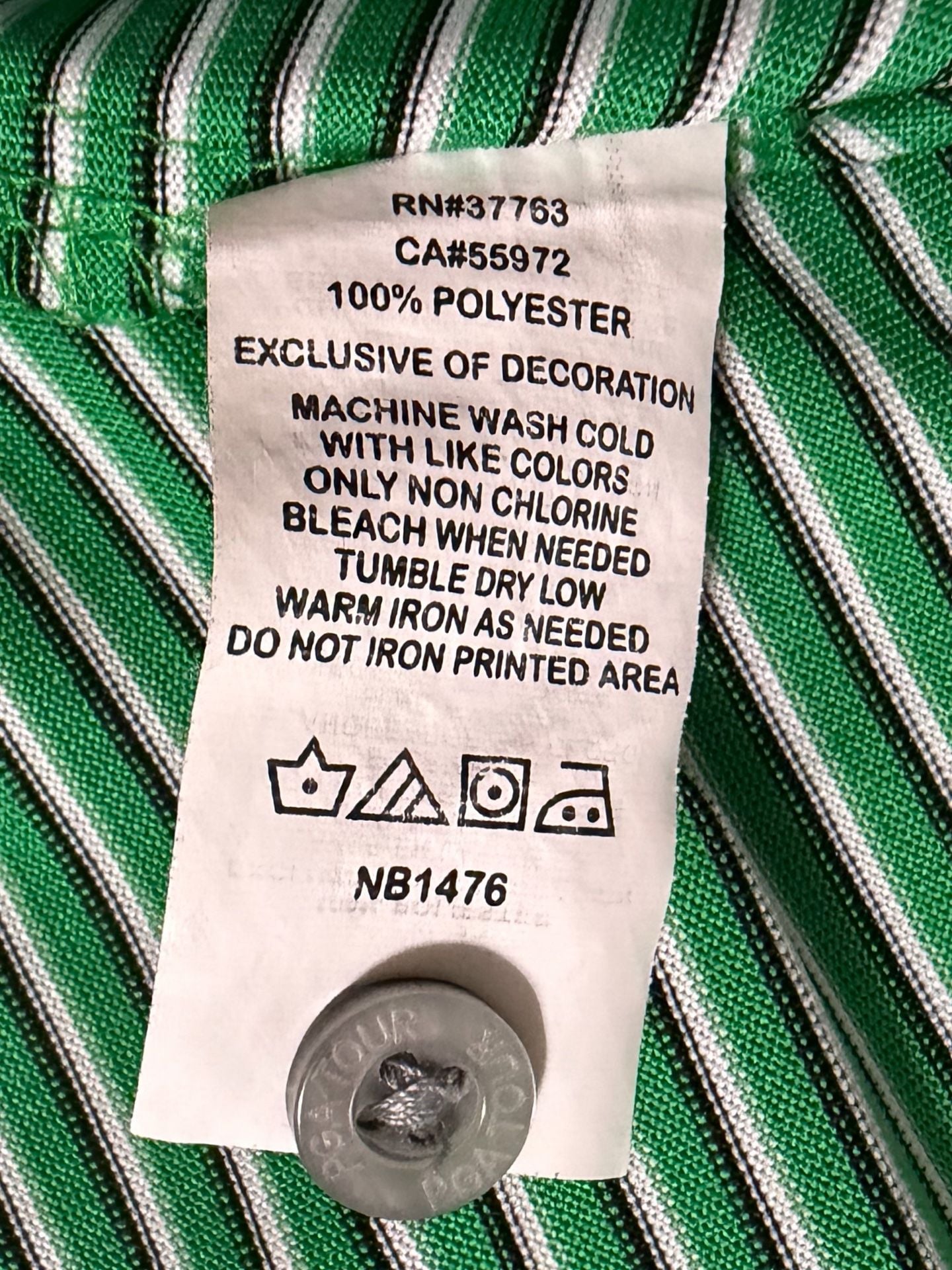 PGA Tour Polo Shirt Size L Green White Striped Golf Top 9