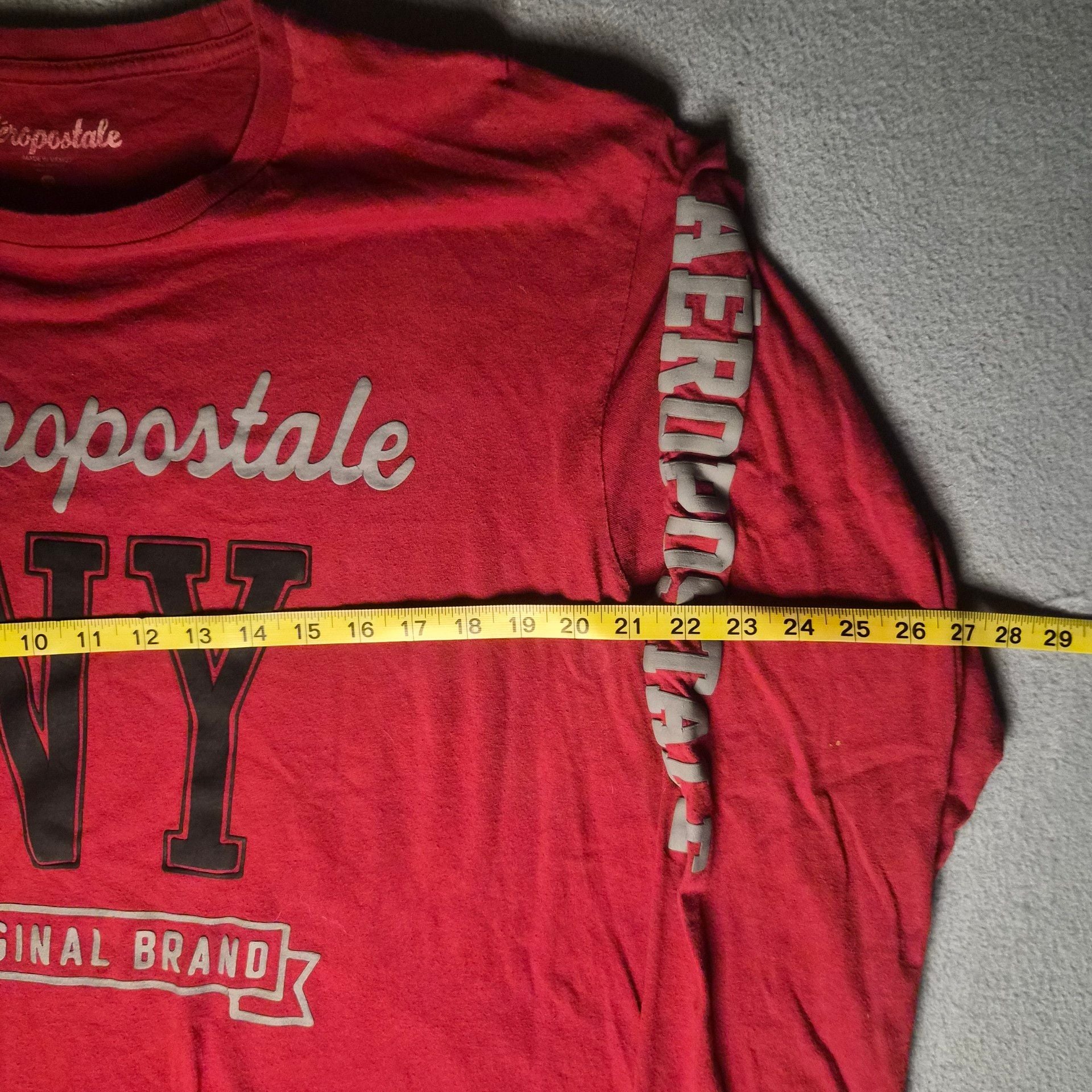 Aeropostale Long Sleeve graphic T-Shirt Size XL Red NY Original Brand 7