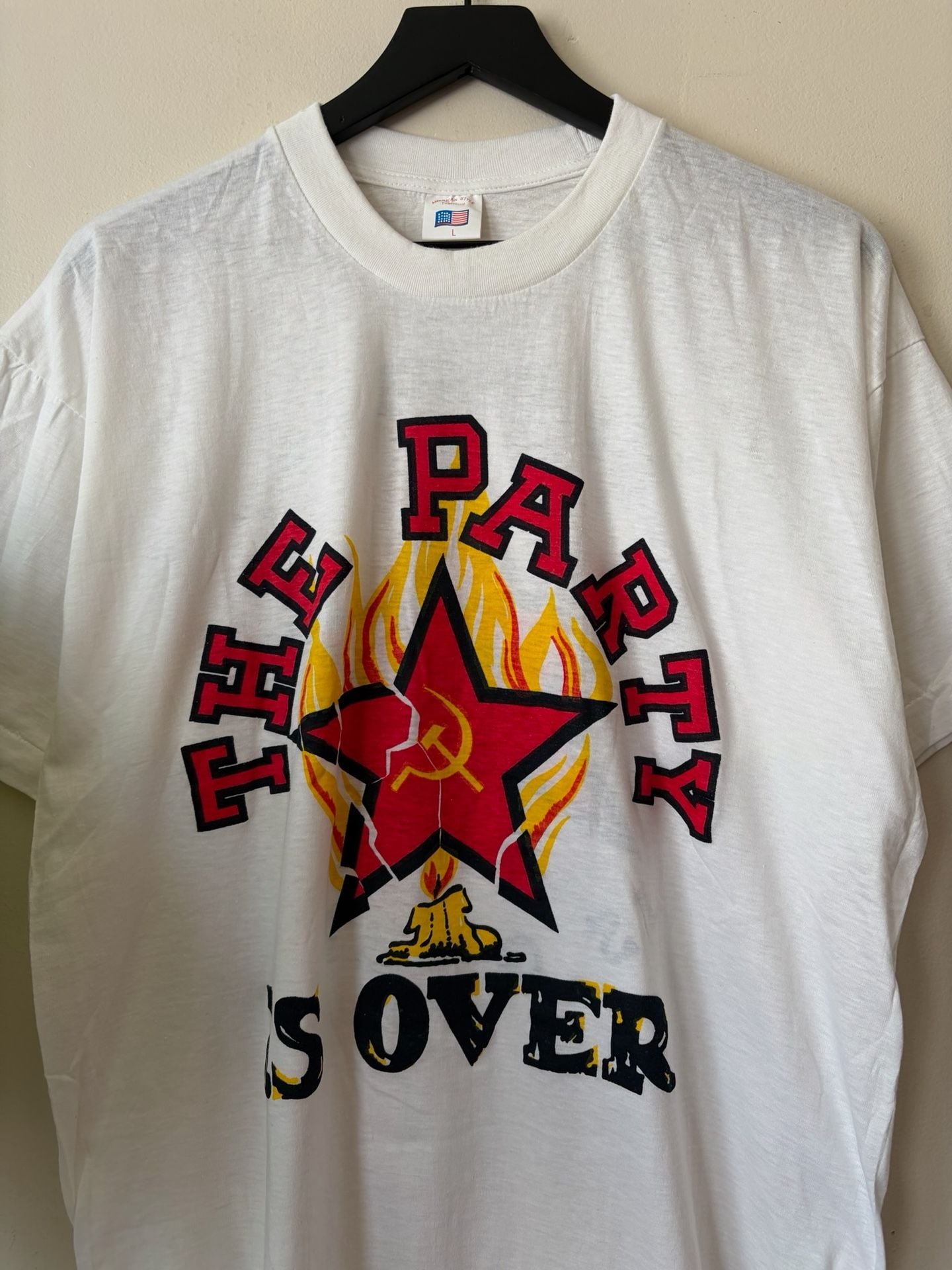 Vintage 90s Communism USSR The Party Is Over Vintage T-Shirt Size L 3