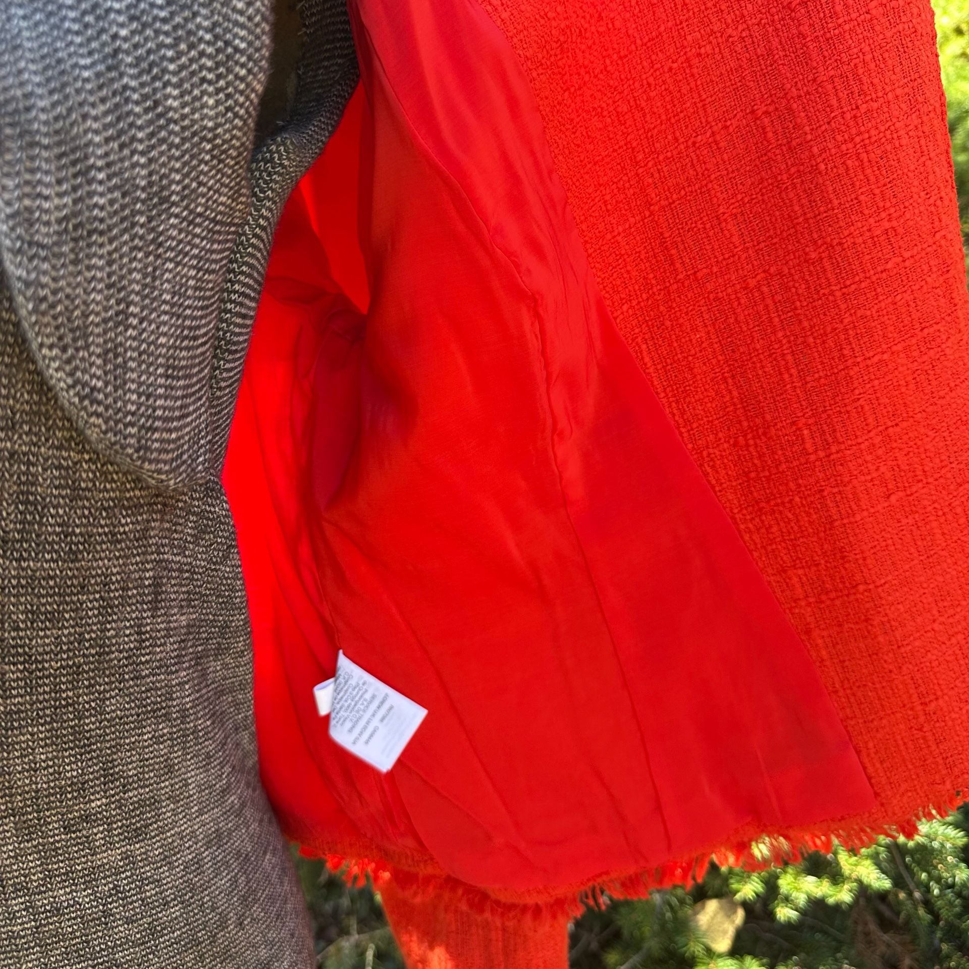 J.Crew Tweed Moto Jacket Size 6 Red Asymmetrical Zip 10