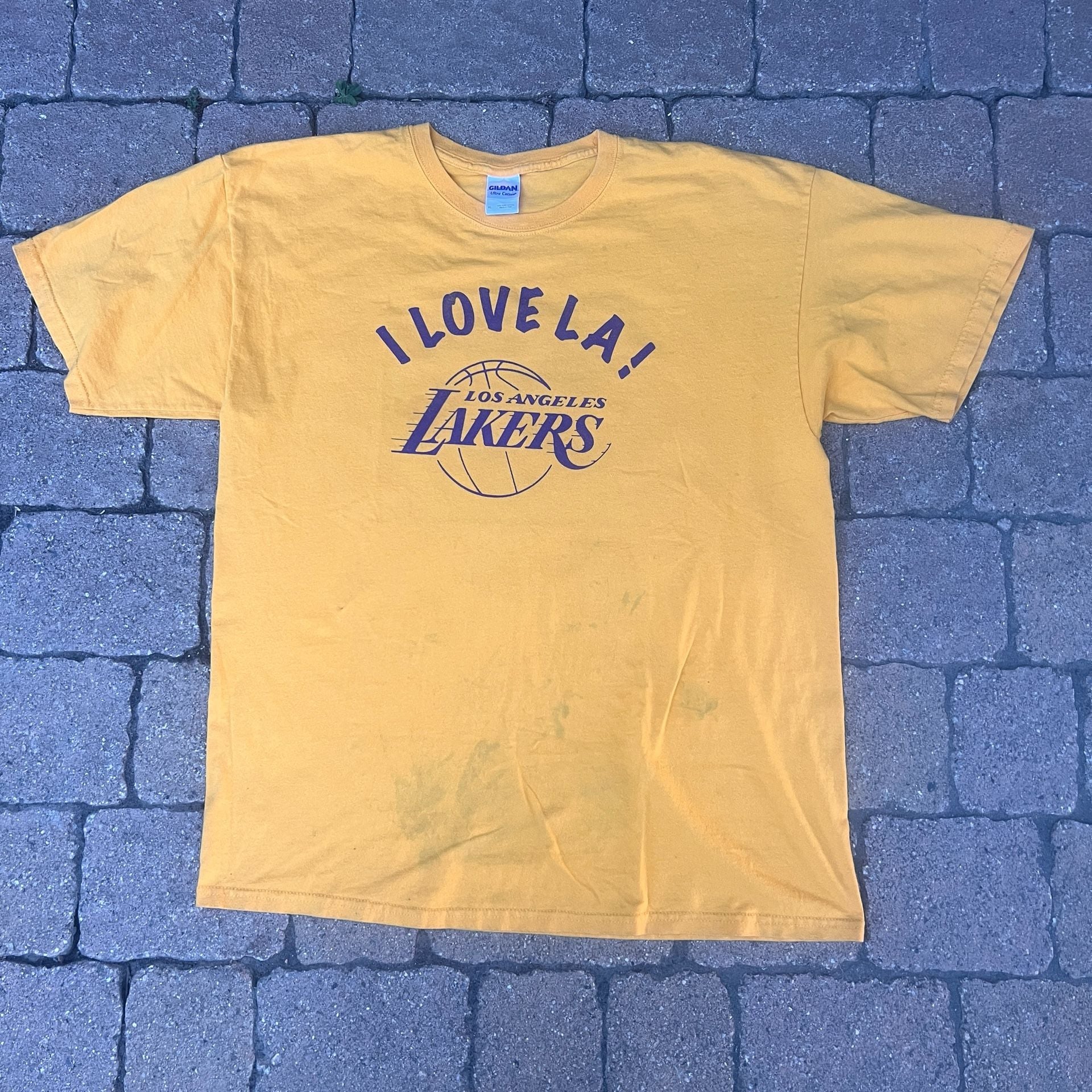 Vintage Gildan Los Angeles Lakers I Love LA T-Shirt Size XL Gold Y2K 2000 3