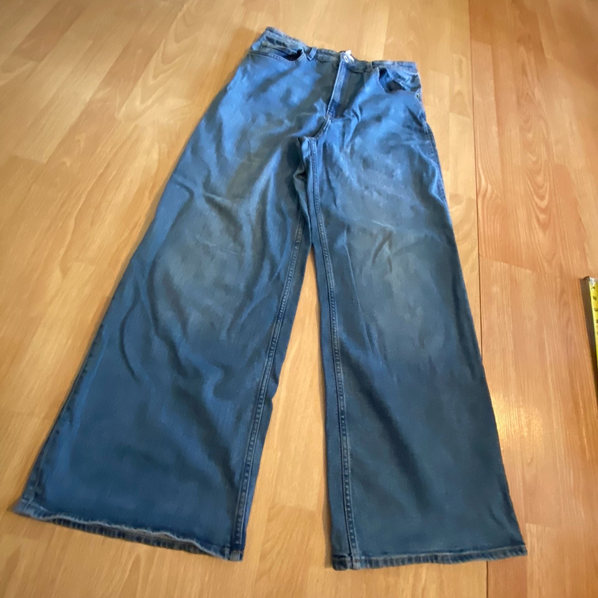 H&M Wide Leg Jeans Size 10 Blue Denim 2